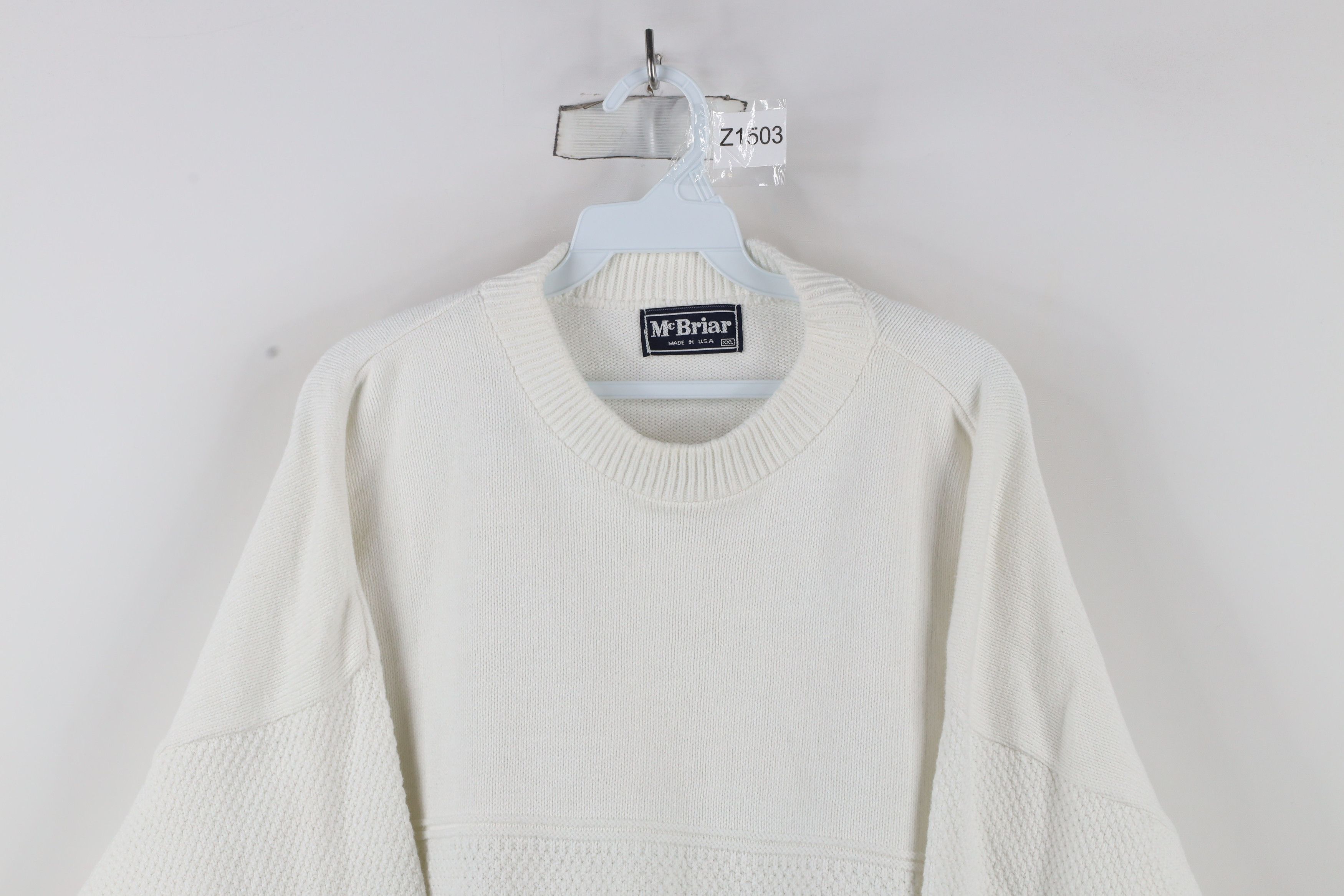 Vintage Vintage 90s Streetwear Knit Crewneck Sweater White USA Size US XXL / EU 58 / 5 - 2 Thumbnail
