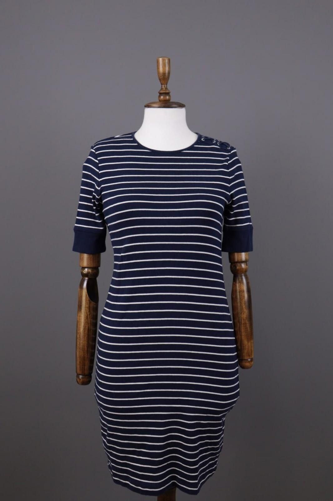 Lauren Ralph Lauren Lauren Ralph Lauren Blue Stripe Sweater Midi Dress Size S Size S / US 4 / IT 40 - 1 Thumbnail