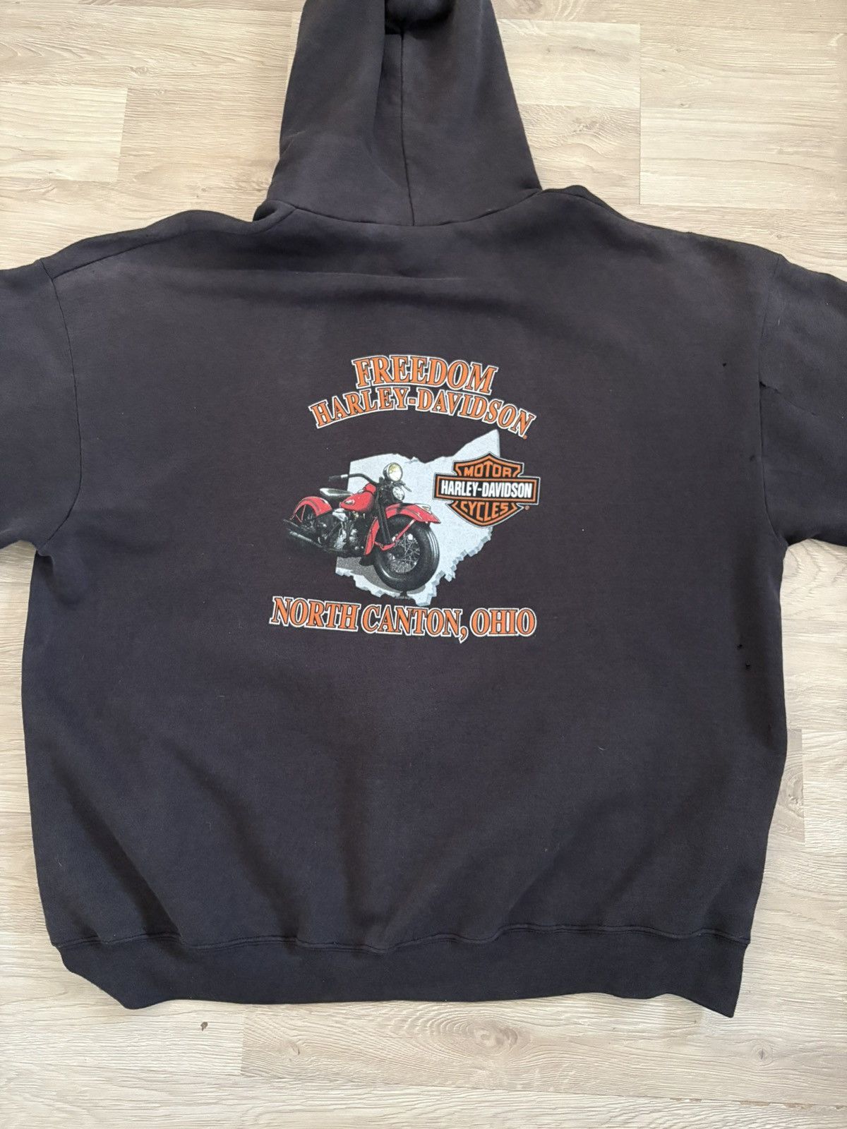 Harley Davidson Harley Davidson Flame Distressed Zip Hoodie Size US XL / EU 56 / 4 - 20 Thumbnail