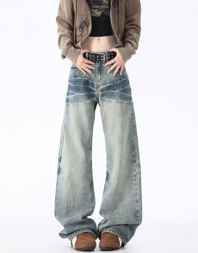Vintage American high street men's distressed loose flared jeans Size US 32 / EU 48 - 1 Thumbnail