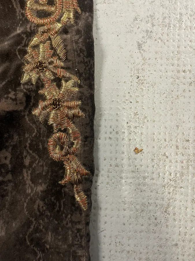 Roberto Cavalli 2000s Roberto Cavalli Wings Brown Velvet Pants Size 22" - 8 Thumbnail