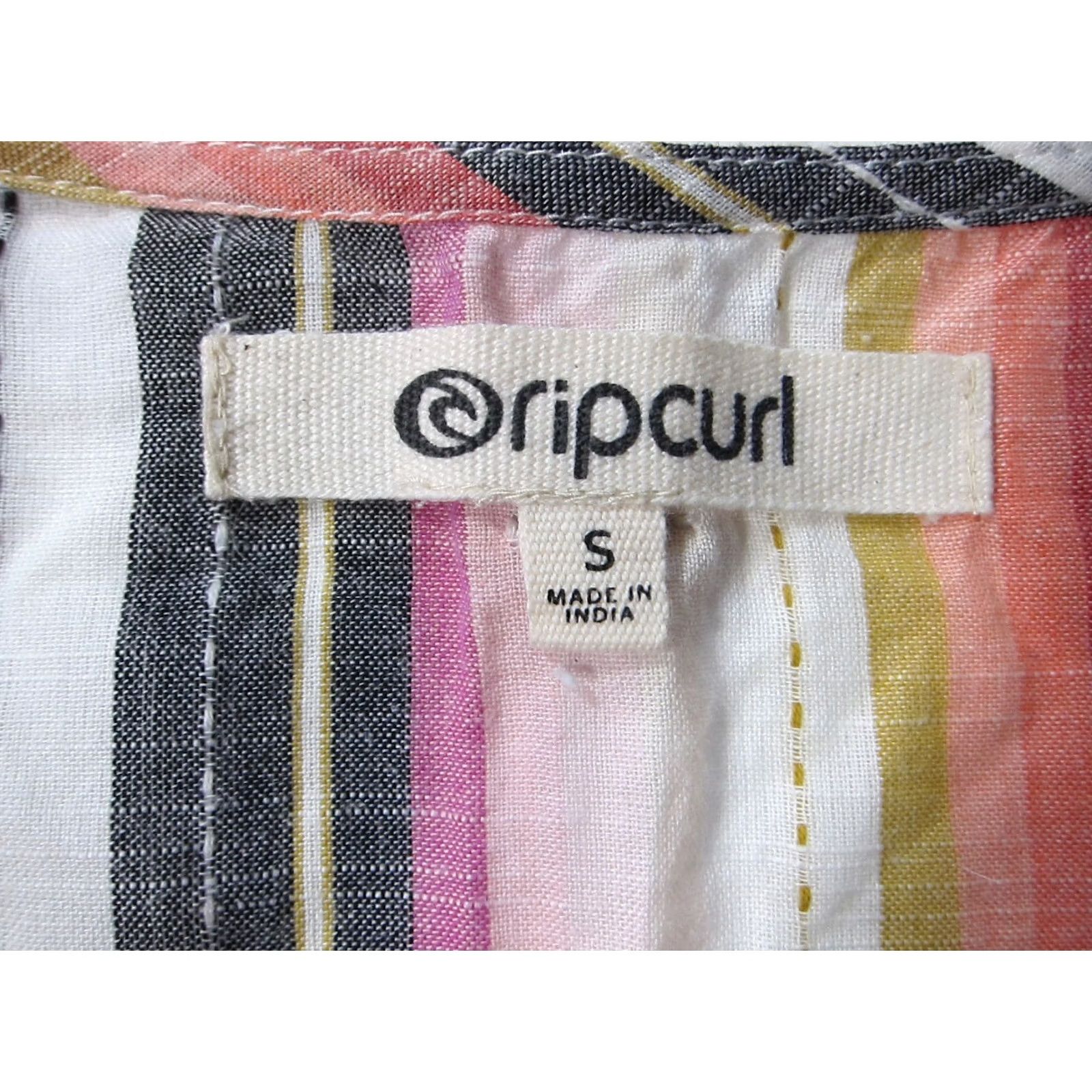 Rip Curl Ripcurl 100% Cotton Purple Pink White Stripe Long Sleeve Pocket Tunic Blouse Small Size S / US 4 / IT 40 - 4 Thumbnail