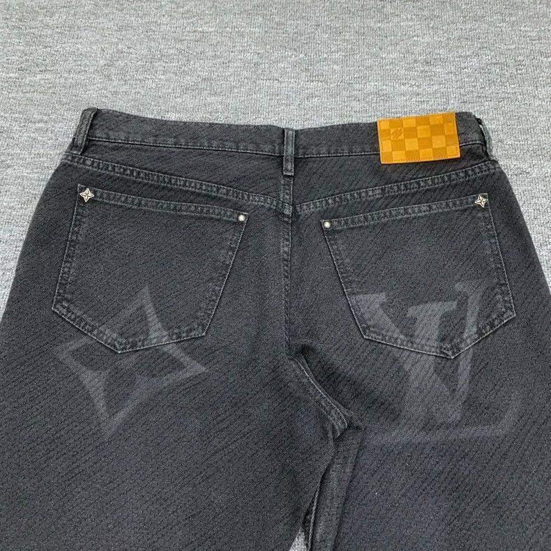 Louis Vuitton Black Gradient Logo Denim Pants Size 34 -2505 Size US 34 / EU 50 - 4 Thumbnail