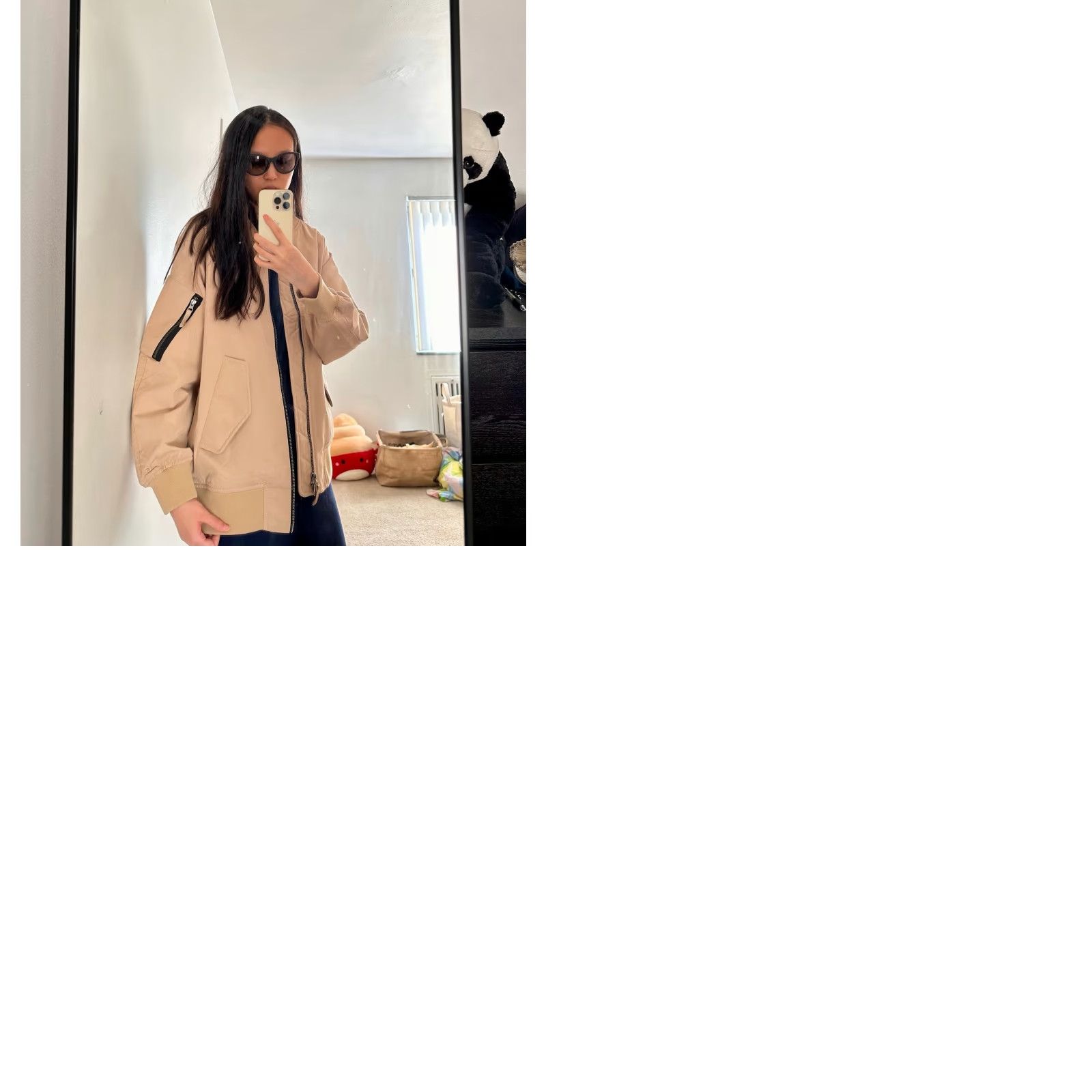Everlane Everlane Womens Jacket L Beige Full Zip Oversized Bomber Jacket Women Jacket Beige Full Zip for Women Size L / US 10 / IT 46 - 9 Thumbnail