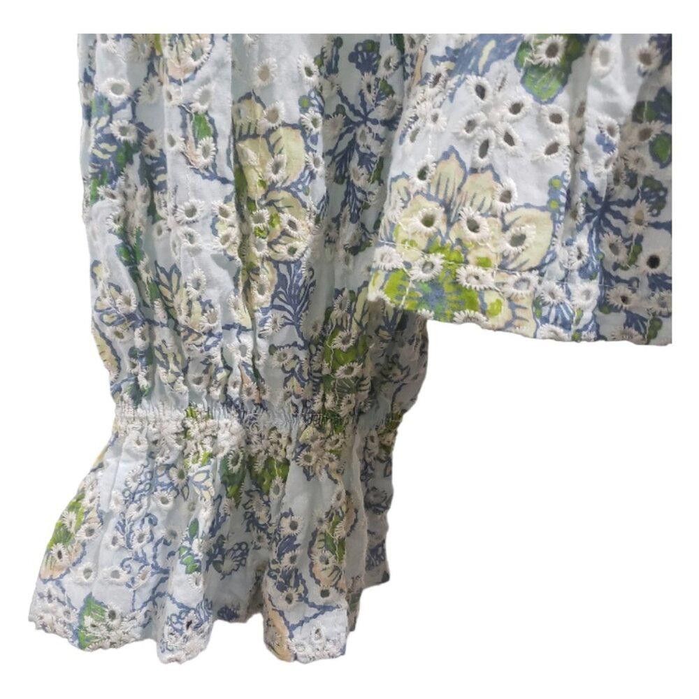 7 For All Mankind CT1744 7 For All Mankind Embroidered Poplin Sleeve Top L Size L / US 10 / IT 46 - 5 Thumbnail