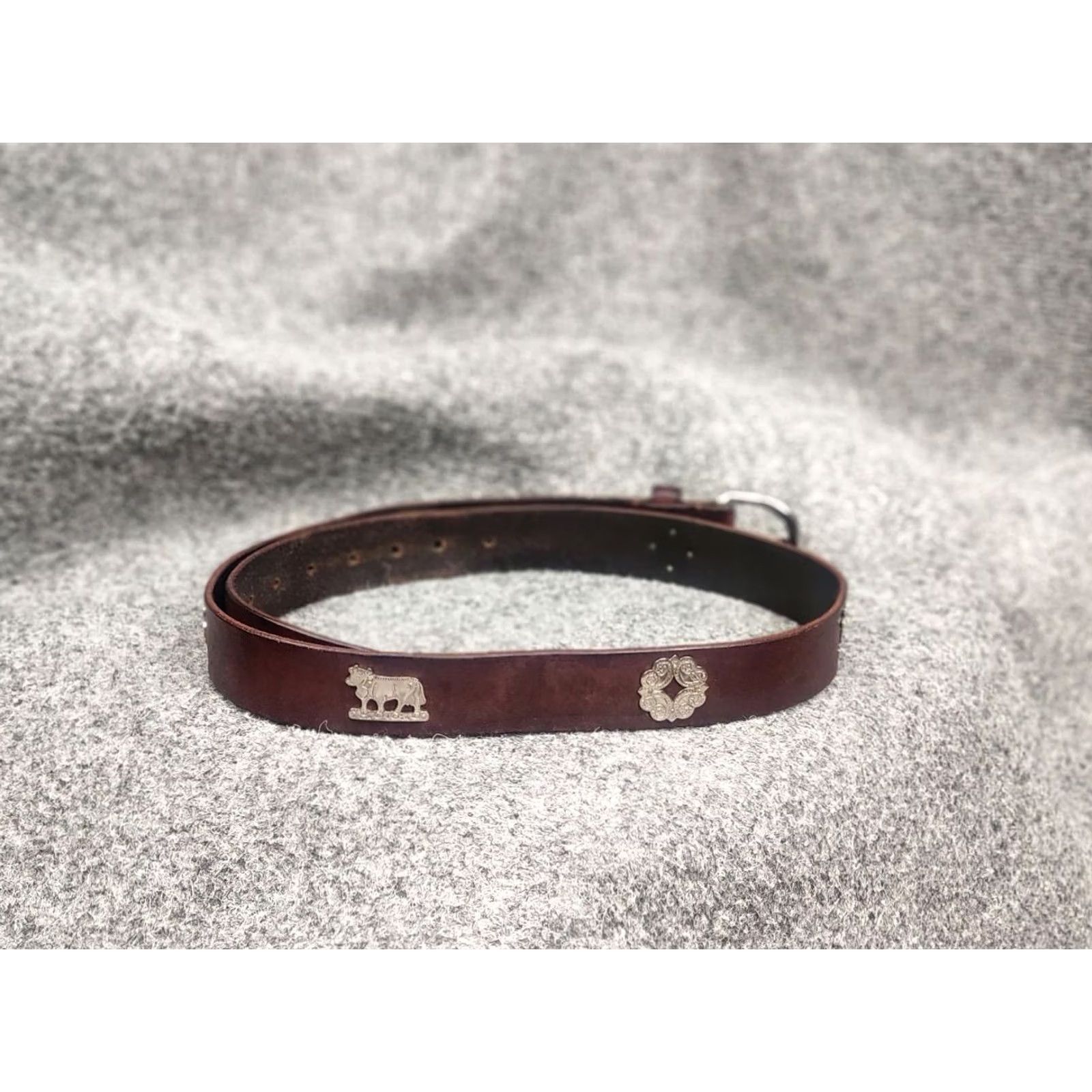 Etro VINTAGE ETRO Belt Leather Brown Mens One Size Regular Buckle Logo 90s Cows 90s City Classic Dress Mens Size ONE SIZE - 5 Thumbnail