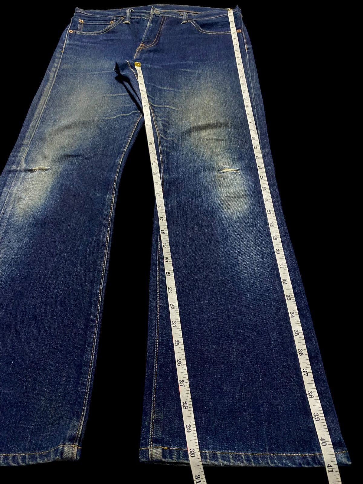 Levi's Levis 527 Y2K Blue Wash Distressed Bootcut Style Jeans Size US 34 / EU 50 - 15 Thumbnail