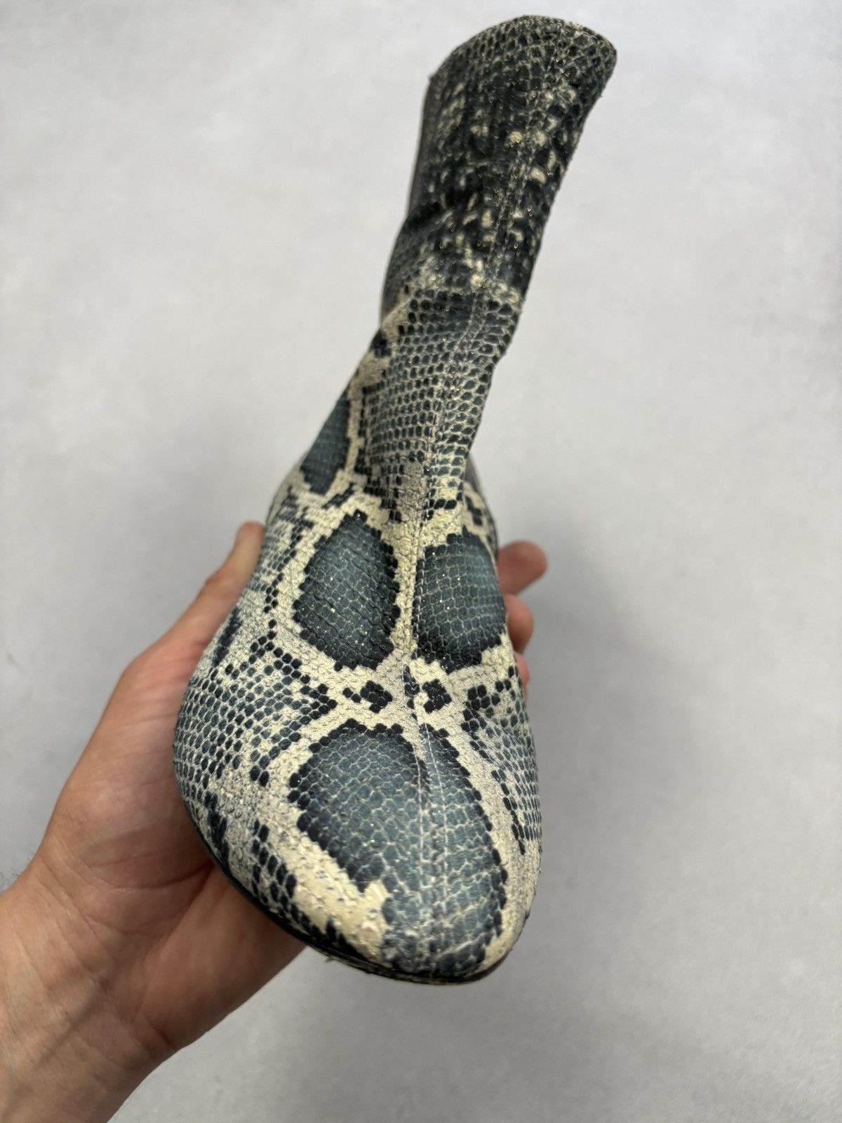 Designer Thierry Rabotin Python Print Leather Ankle Boots Women’s 38 Size US 8 / IT 38 - 6 Thumbnail