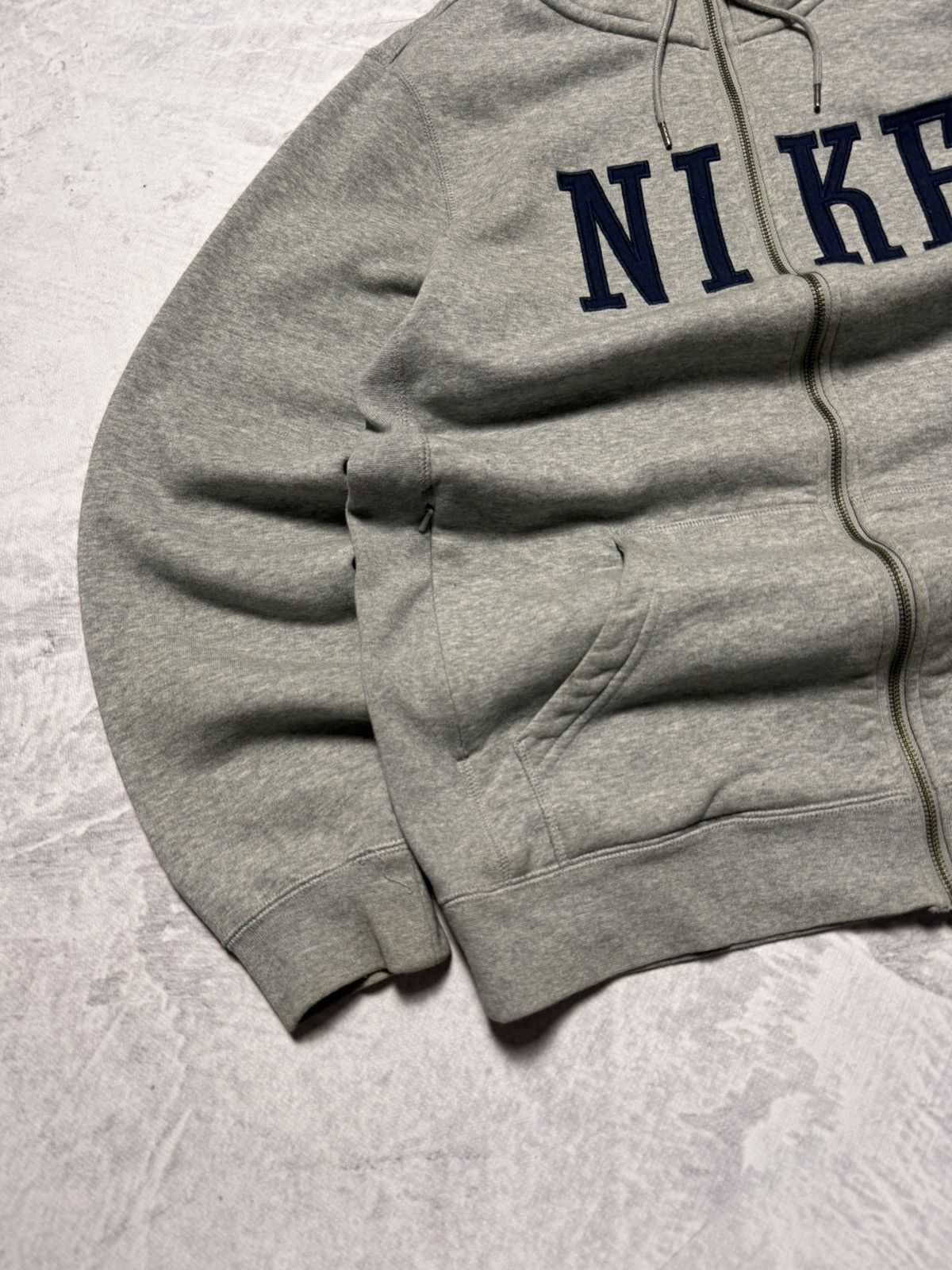 Nike × Vintage 00s Nike Vintage Big Logo Oversize Drill Zip Hoodie Y2K Size US L / EU 52-54 / 3 - 3 Thumbnail