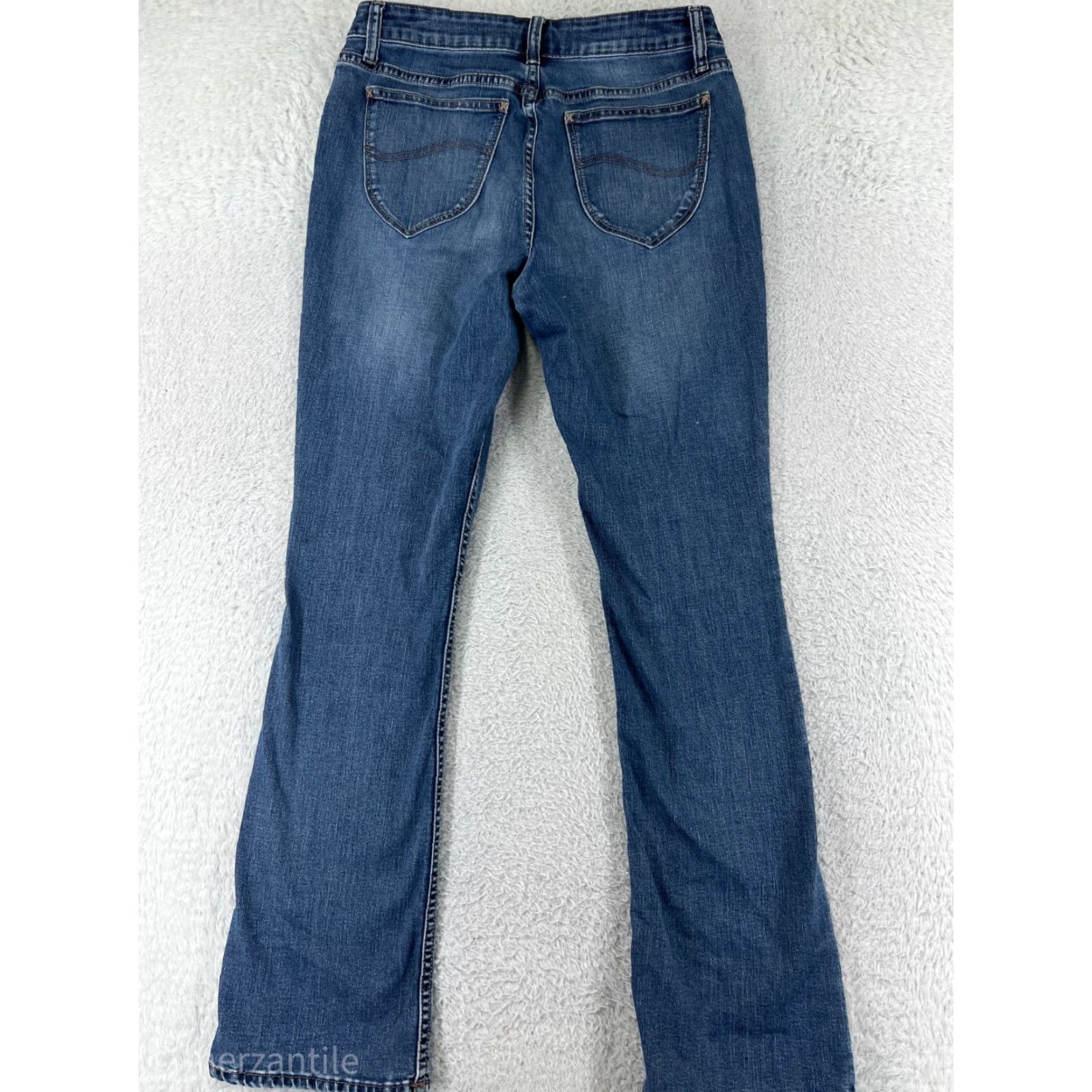Lee Lee Jeans Womens 8 Blue Denim Bootcut Mid Rise Western Cotton Blend Size 30" / US 8 / IT 44 - 2 Thumbnail
