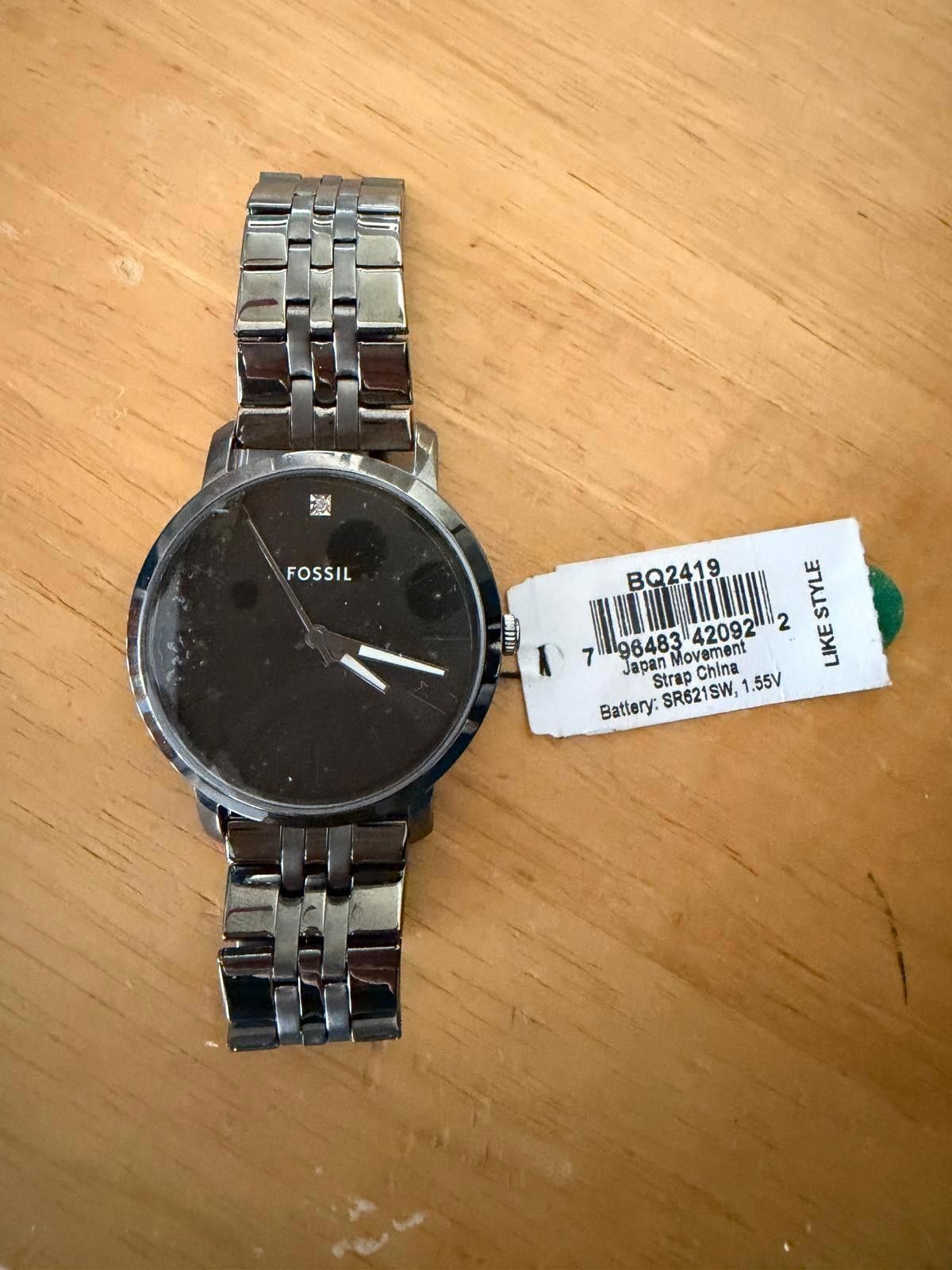 Fossil Brand New Authentic Fossil Lux Luther Smoke Men's BlackWatch Size ONE SIZE - 4 Thumbnail