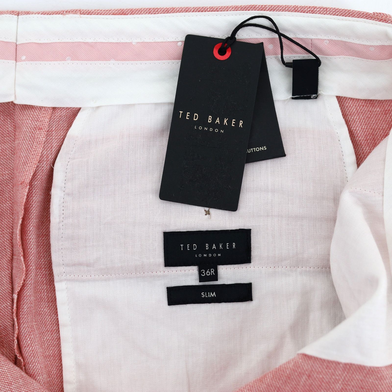 Ted Baker Ted Baker London Men's Pink Casual Slim Fit Trousers 36R Size US 36 / EU 52 - 7 Thumbnail