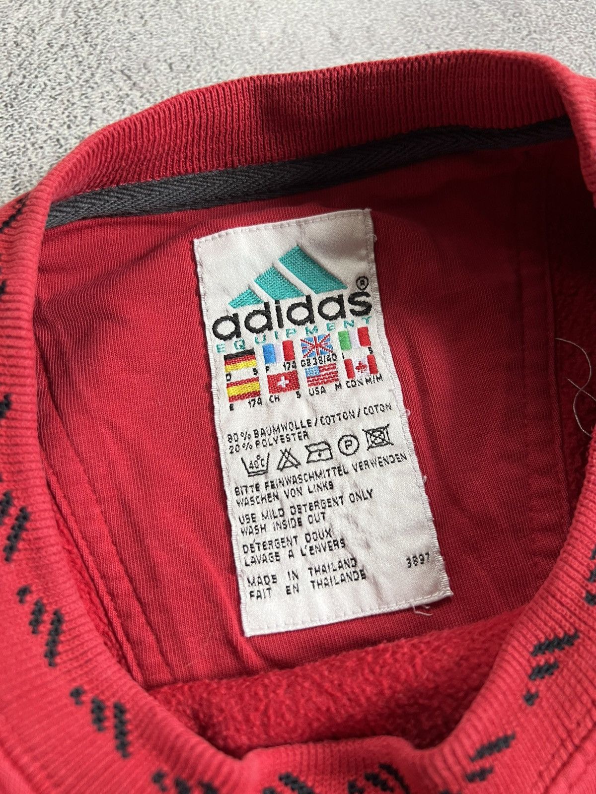 Adidas Vintage Adidas Equipment Big Logo Red Sweatshirt Size M 90s Size US M / EU 48-50 / 2 - 5 Thumbnail
