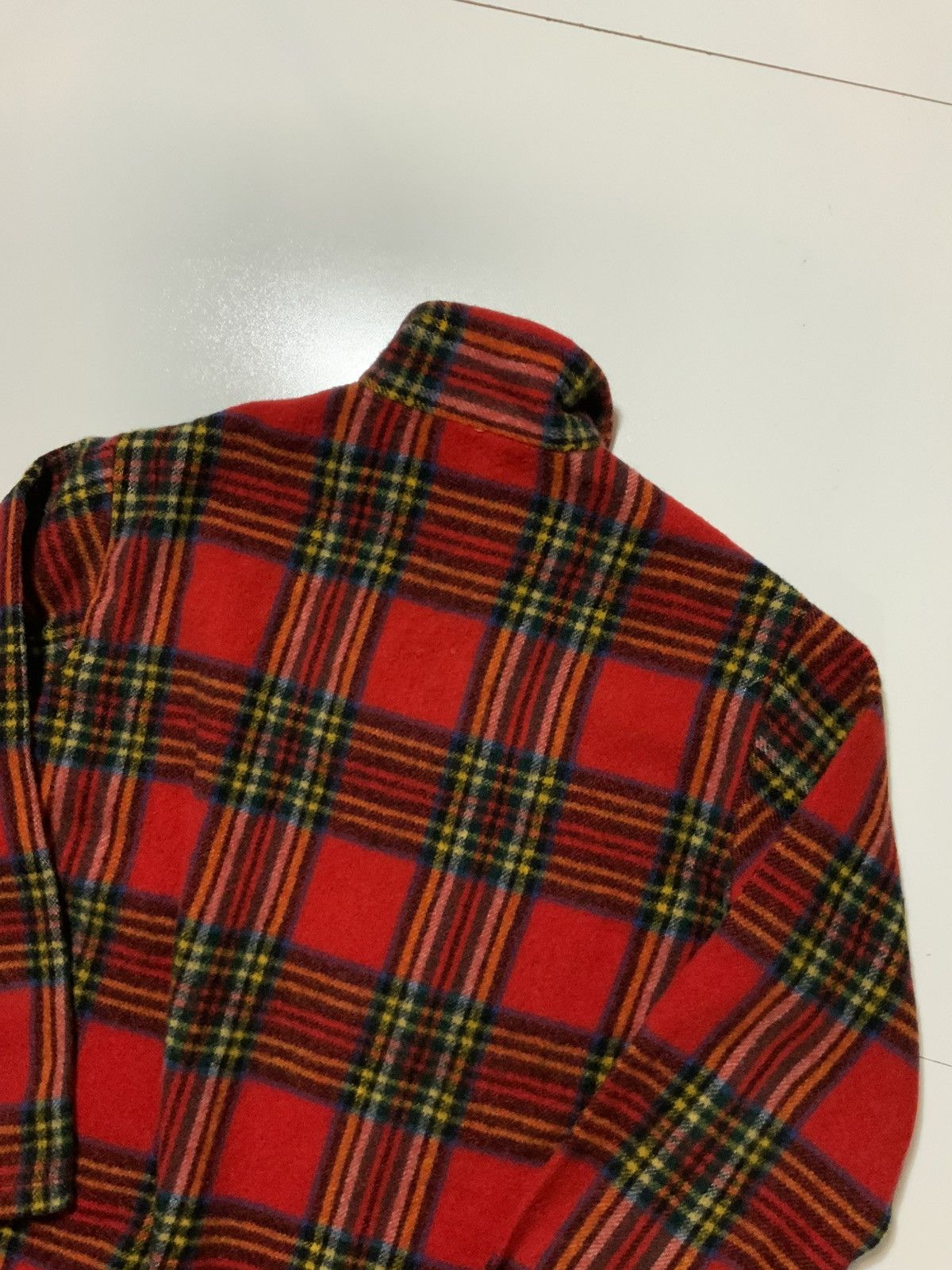 Vintage VTG 50s 60s Fox Knapp Wool Plaid Loop Collar Sweater Shirt Size US M / EU 48-50 / 2 - 4 Thumbnail
