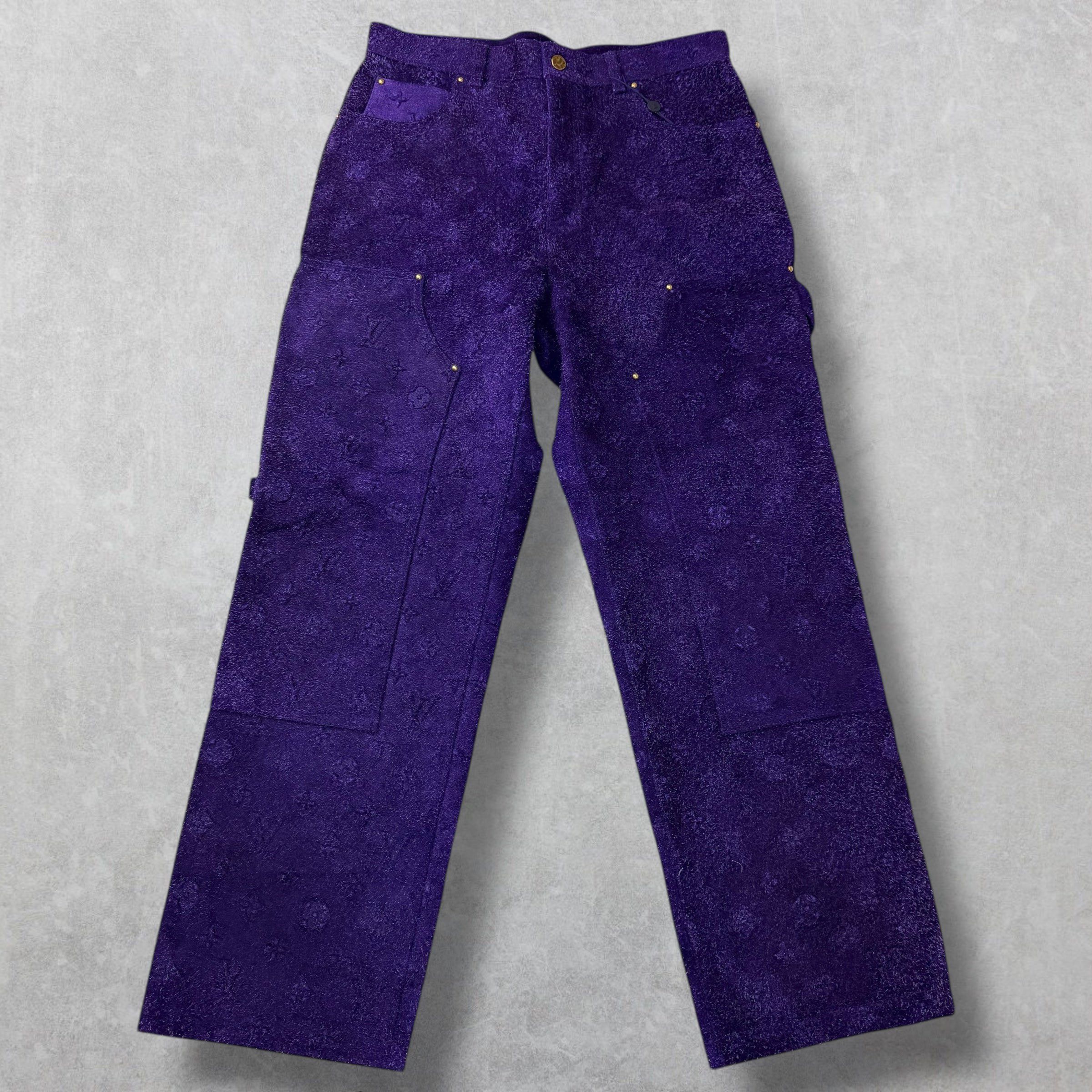 Louis Vuitton Louis Vuitton Monogram Purple Suede Pants 36 Size US 36 / EU 52 - 2 Thumbnail