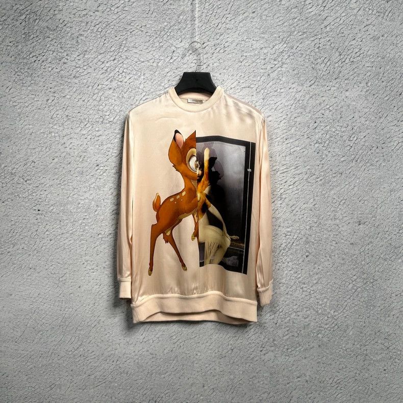 Givenchy Light Pink Classic Silk Deer Logo Crewneck Hoodie