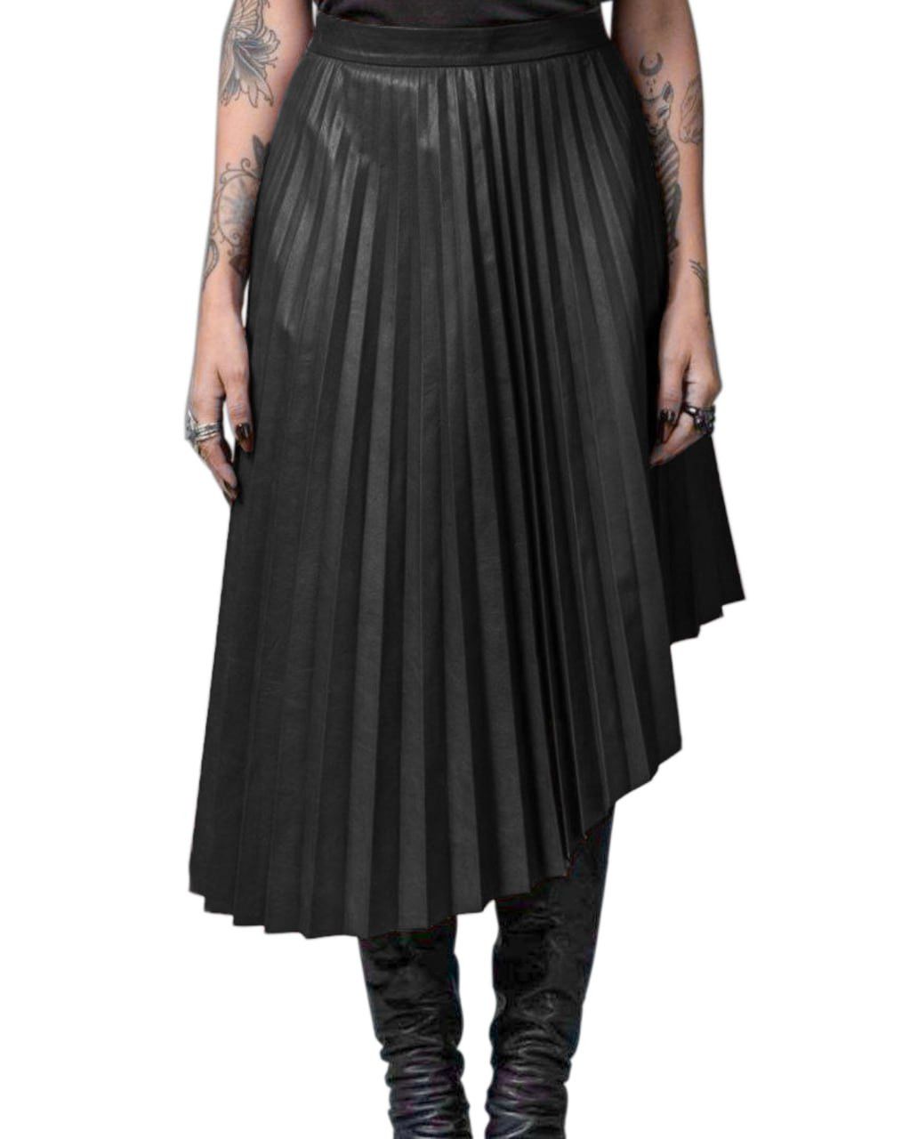 Isaac Sellam Experience ISAAC SELLAM / Leather Pleated Skirt Size 30" / US 8 / IT 44 - 1 Thumbnail