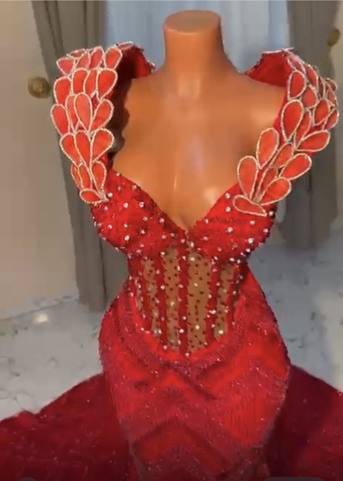 Other Red Evening Gown Size L / US 10 / IT 46 - 7 Thumbnail