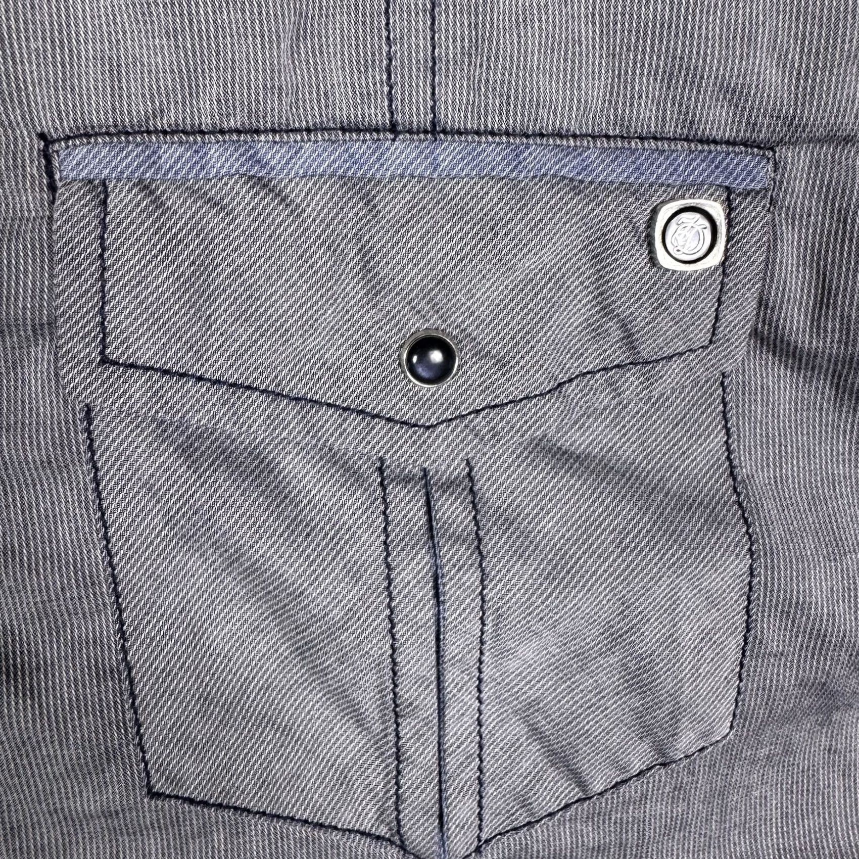 Vintage 7 Diamonds Shirt Mens XL Western Pearl Snap Flip Cuff Long Sleeve Gray Size US XL / EU 56 / 4 - 3 Thumbnail