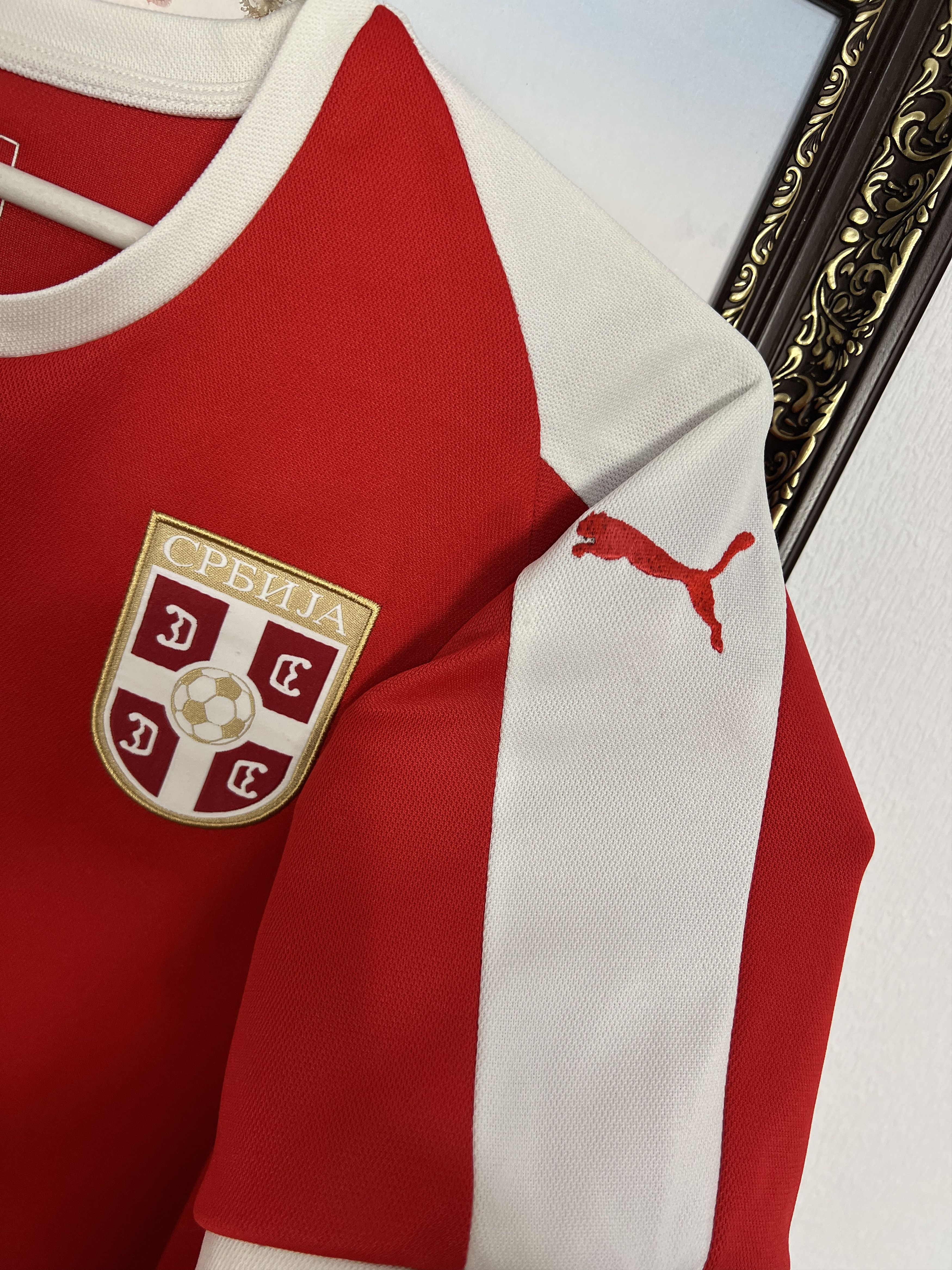 Puma Serbia Home football shirt Soccer Jersey National Trikot Size US M / EU 48-50 / 2 - 4 Thumbnail