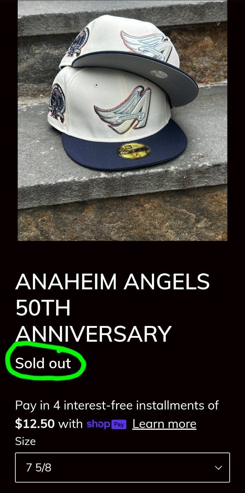 New Era *Firm* 7 5/8 Anaheim Angels GITD Exclusive Not Hat Club Size ONE SIZE - 10 Thumbnail