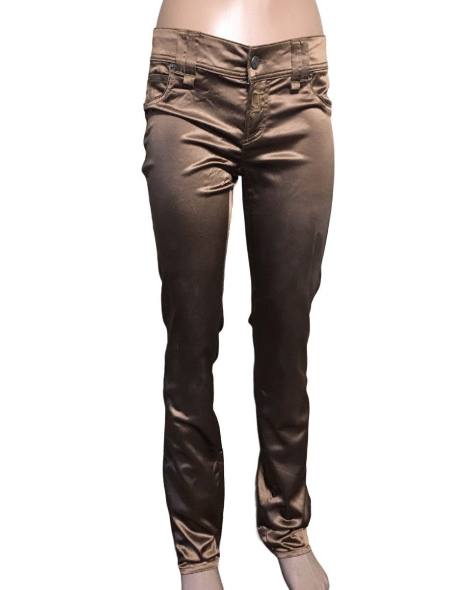 John Galliano John Galliano Nylon Bronze Metal Trousers Pants Size 28 EU42 Size 28" / US 6 / IT 42 - 1 Thumbnail