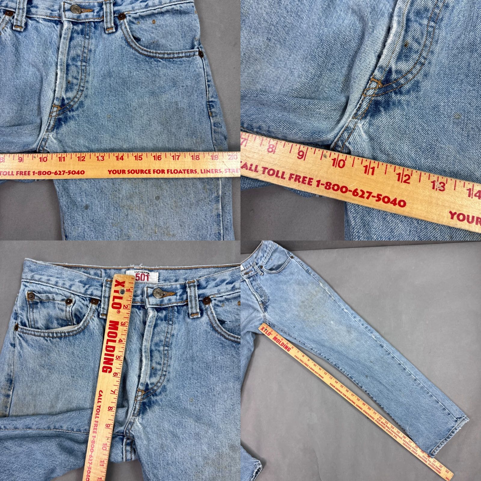 Levi's Levi's 501 Jeans Mens 30x32 Blue Button Fly Denim Pants Thrashed Destroyed Work Classic Straight Size US 30 / EU 46 - 10 Thumbnail