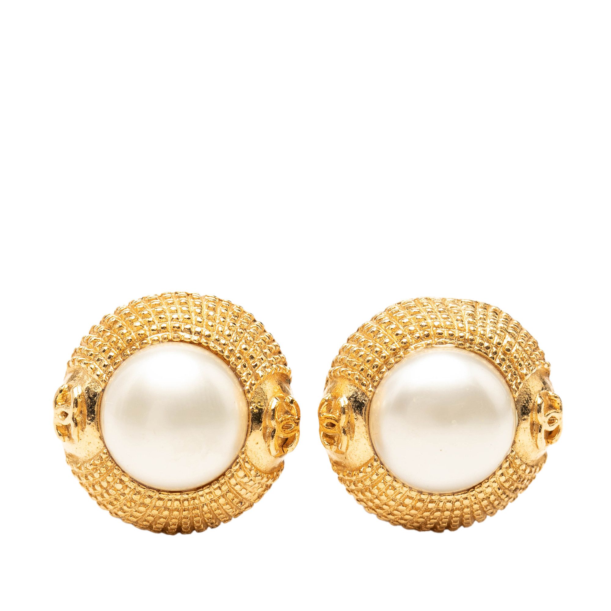 Chanel Chanel Gold Plated Faux Pearl Clip on Earrings Size ONE SIZE - 1 Thumbnail