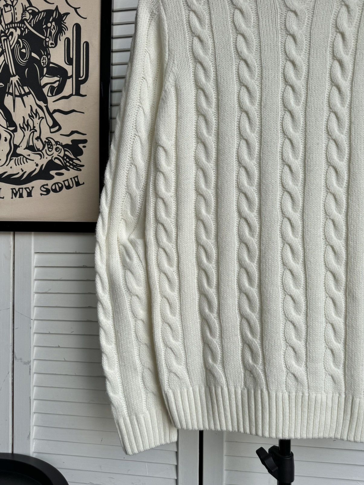 Polo Ralph Lauren Polo Ralph Lauren Style Cable Knit Wool Blend White Sweater Size US S / EU 44-46 / 1 - 5 Thumbnail