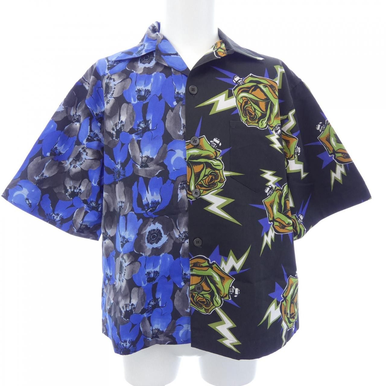 Prada Prada Prada Cotton Short Sleeve Shirt Textile Tops UCS319 S182 1U5W DUTY FREE for USA Size ONE SIZE - 1 Thumbnail