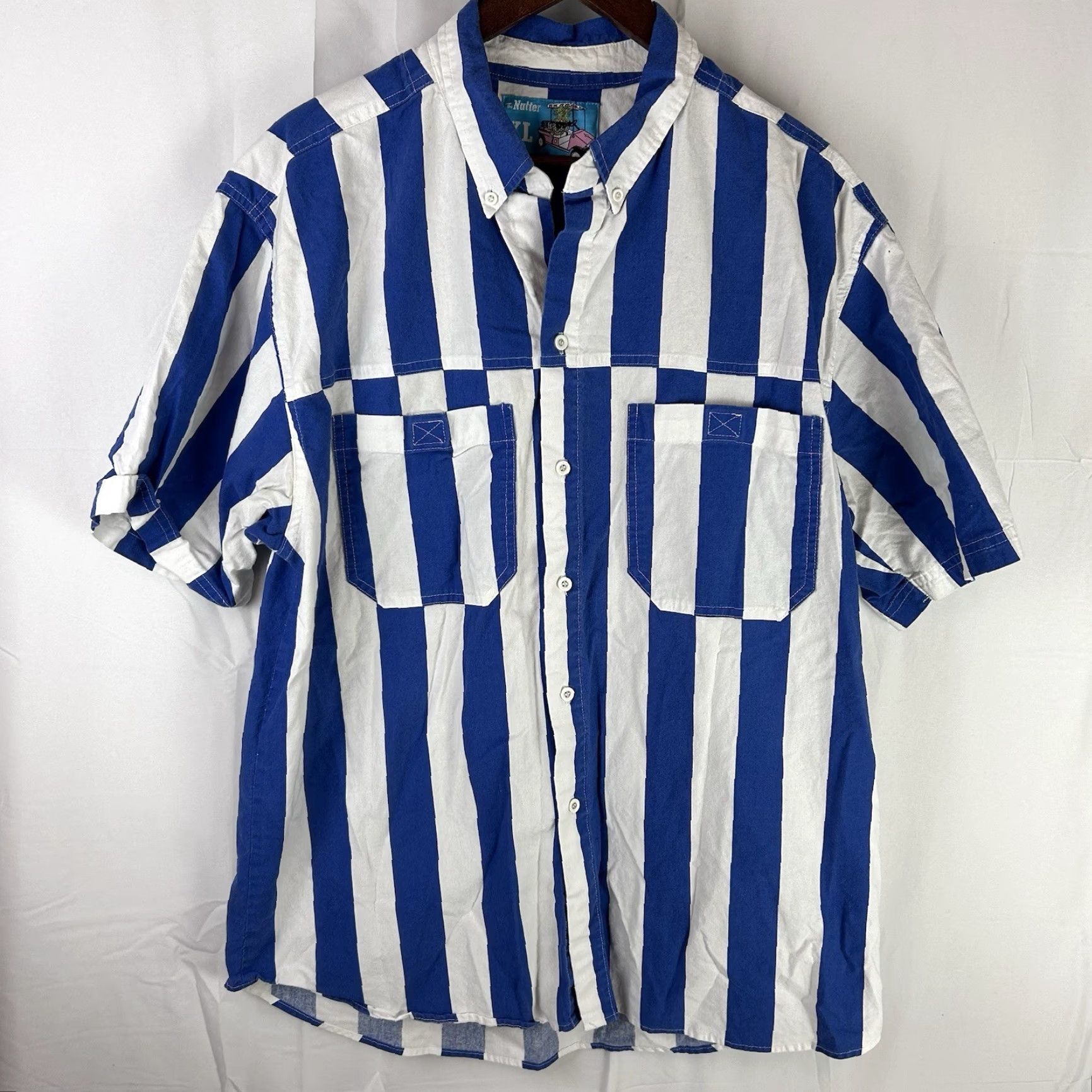 Chubbies Chubbies The Nutter Shirt Mens XL Short Sleeve Button-Up Blue White Striped Size US XL / EU 56 / 4 - 2 Thumbnail