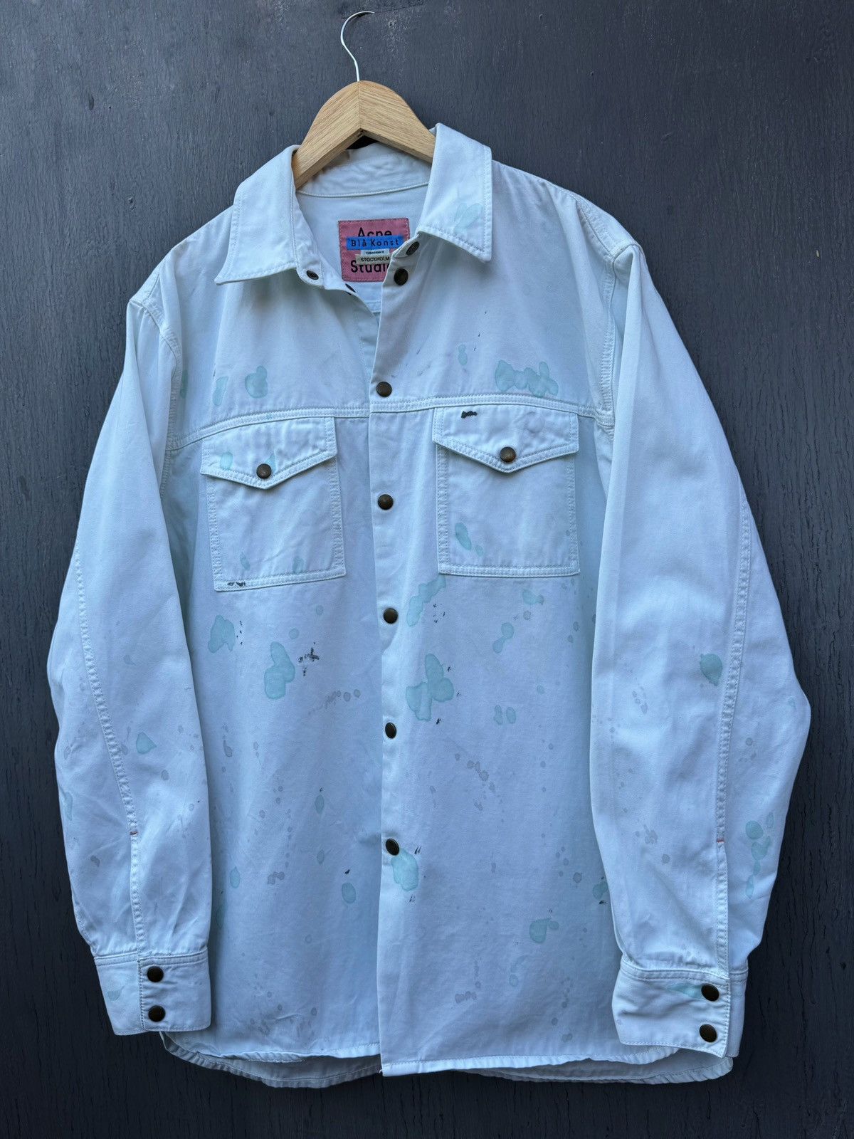 Acne Studios Acne Studios Bla Konst Splatter Painted Denim shirt size M/L Size US M / EU 48-50 / 2 - 1 Thumbnail