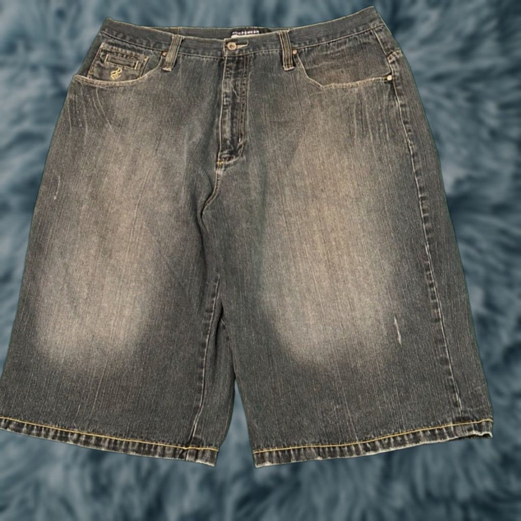 Rocawear VINTAGE Rocawear Baggy Hip Hop Skater Grunge Jorts Jeans 38 Blue Men JNCO Pockets Size 38 Size US 38 / EU 54 - 1 Thumbnail