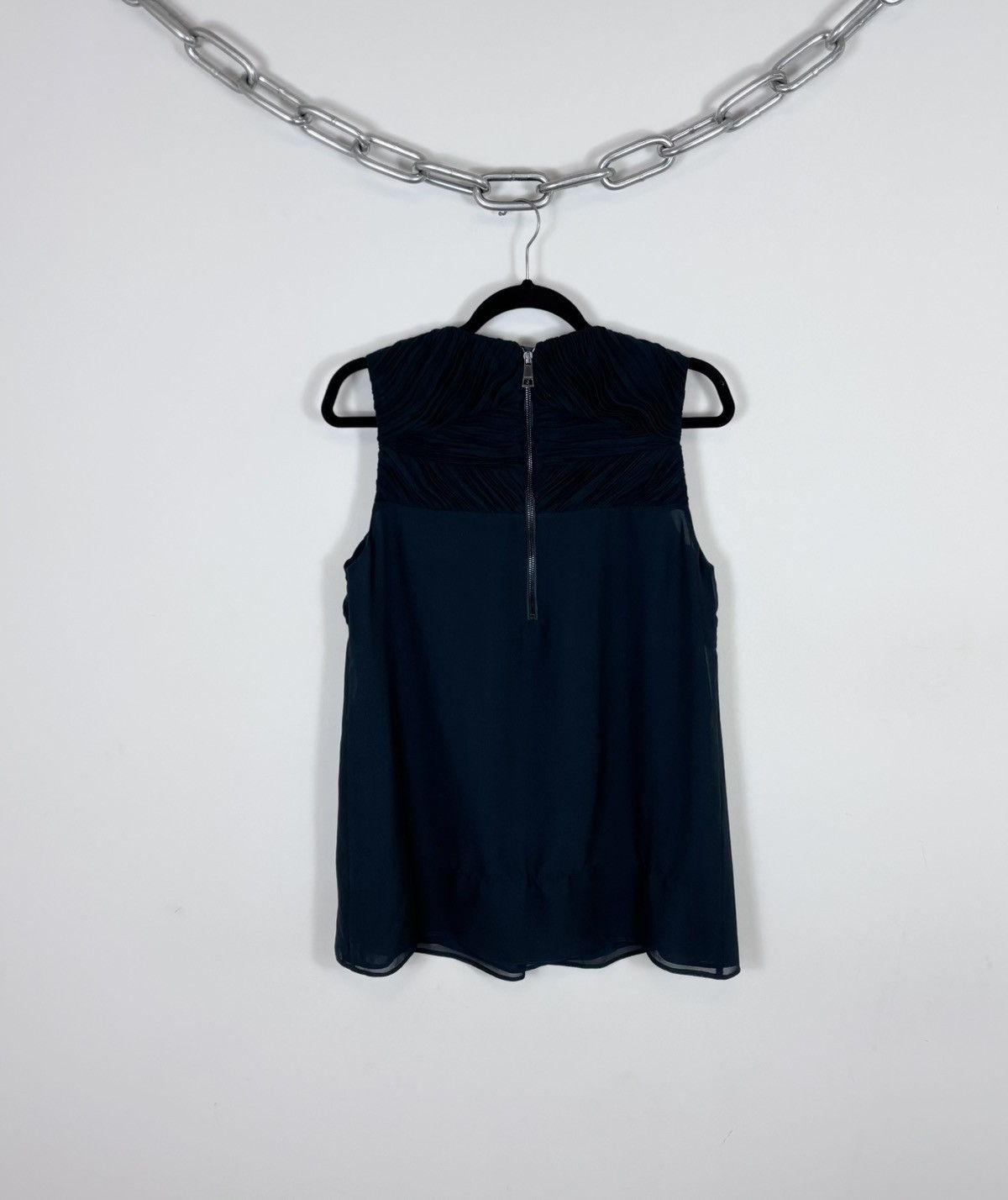Burberry Burberry Women’s Elegant Sleeveless Ruched Chiffon Dress Size L / US 10 / IT 46 - 2 Thumbnail