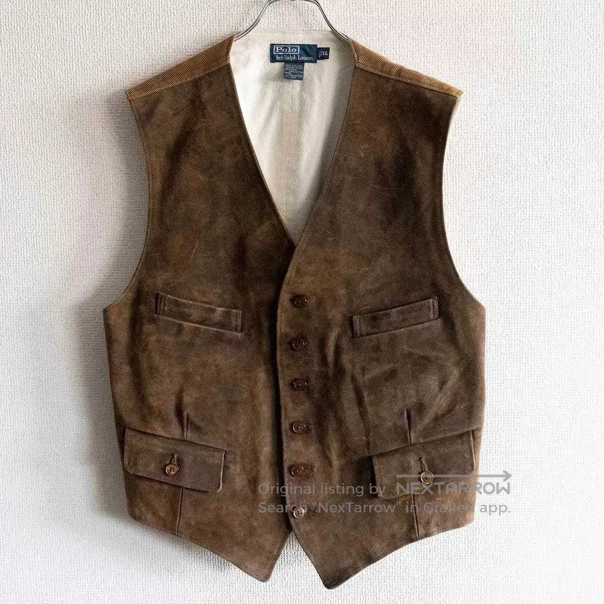 RRL Ralph Lauren Ralph Lauren Waxed Leather Vest XL. Size US XL / EU 56 / 4 - 1 Thumbnail
