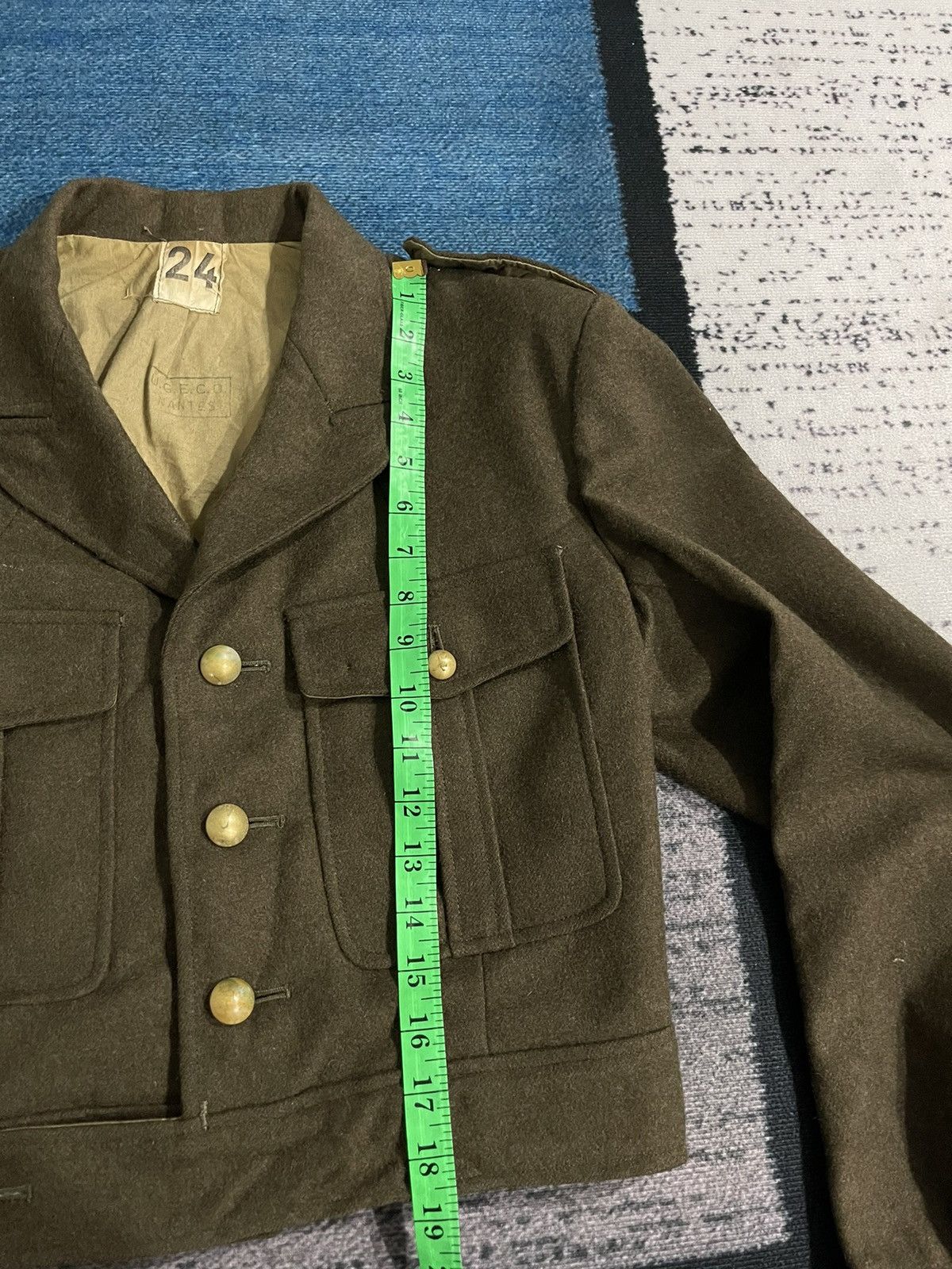 Vintage 1940-1950 French Military Army Wool Jacket