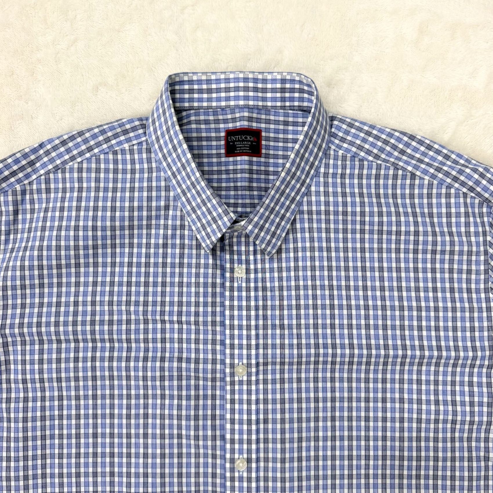 UNTUCKit UNTUCKit Shirt Mens 3XL Blue Check Wrinkle Free Button Up Long Sleeve Cotton Shirt Mens 3XL Blue Check Wrinkle Resistant Button-Up Collared Size US XXL / EU 58 / 5 - 2 Thumbnail
