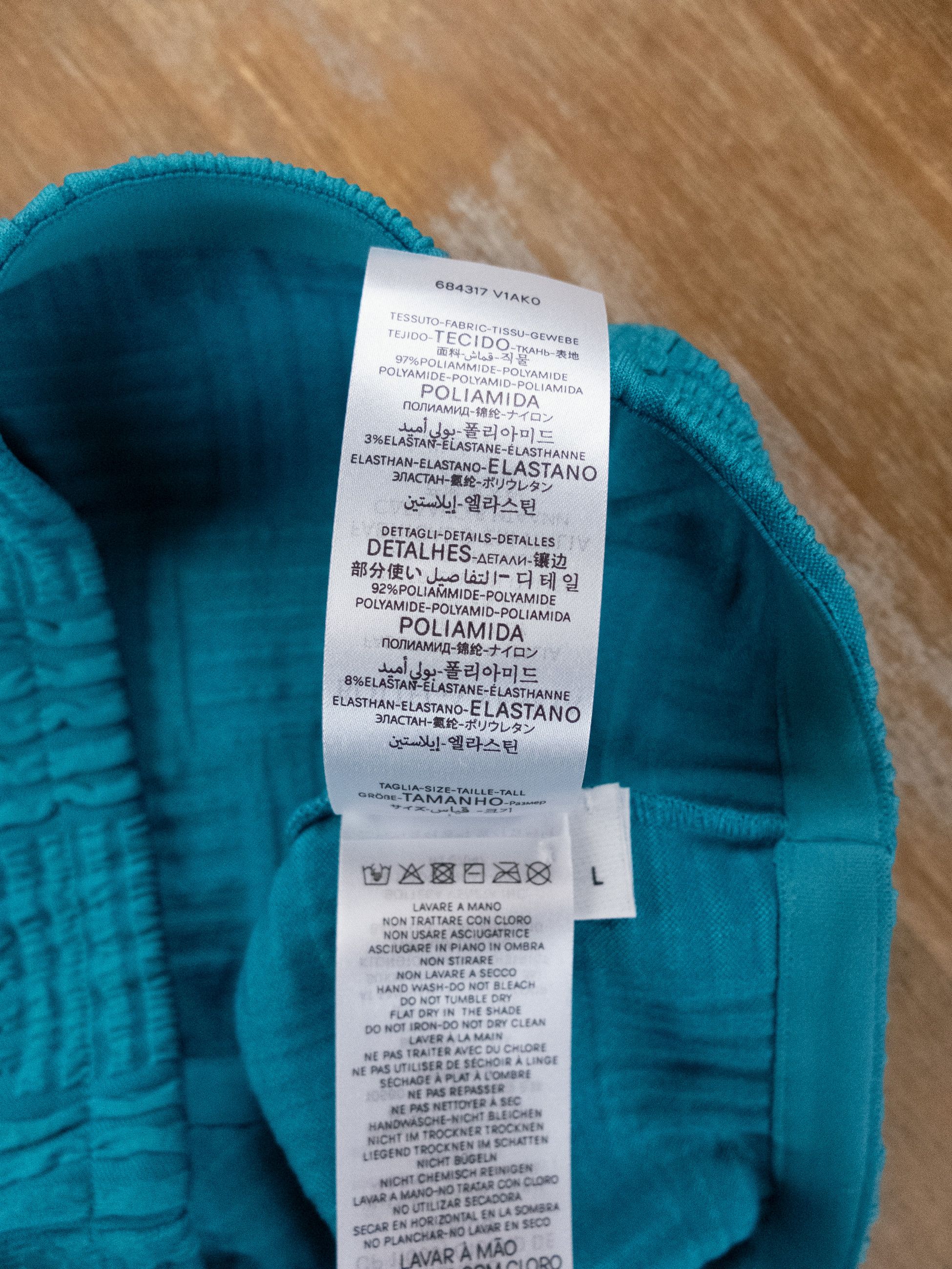 Bottega Veneta BOTTEGA VENETA blue two piece one shoulder bikini swimsuit L Size 30" / US 8 / IT 44 - 8 Thumbnail
