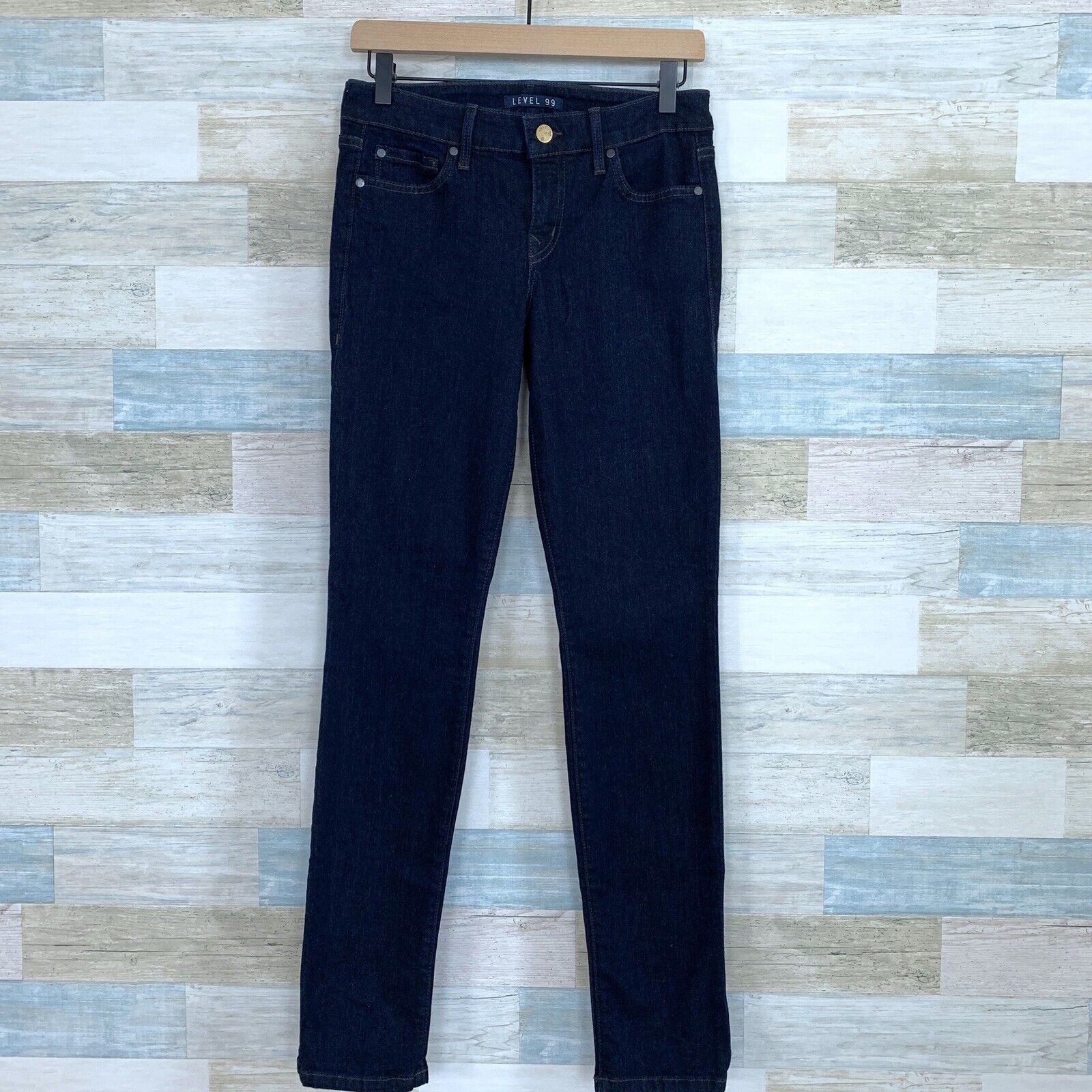 Anthropologie Anthropologie Level 99 Skinny Cigarette Jeans Dark Wash 27 Size 27" / US 4 / IT 40 - 2 Thumbnail