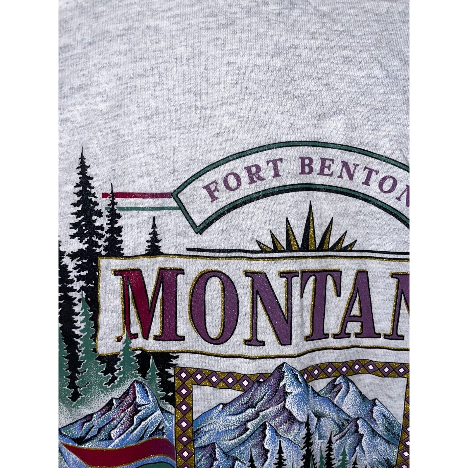 Vintage Vintage Fort Benton Shirt Montana Nature Gray Tee VTG 90s M Size US L / EU 52-54 / 3 - 3 Thumbnail