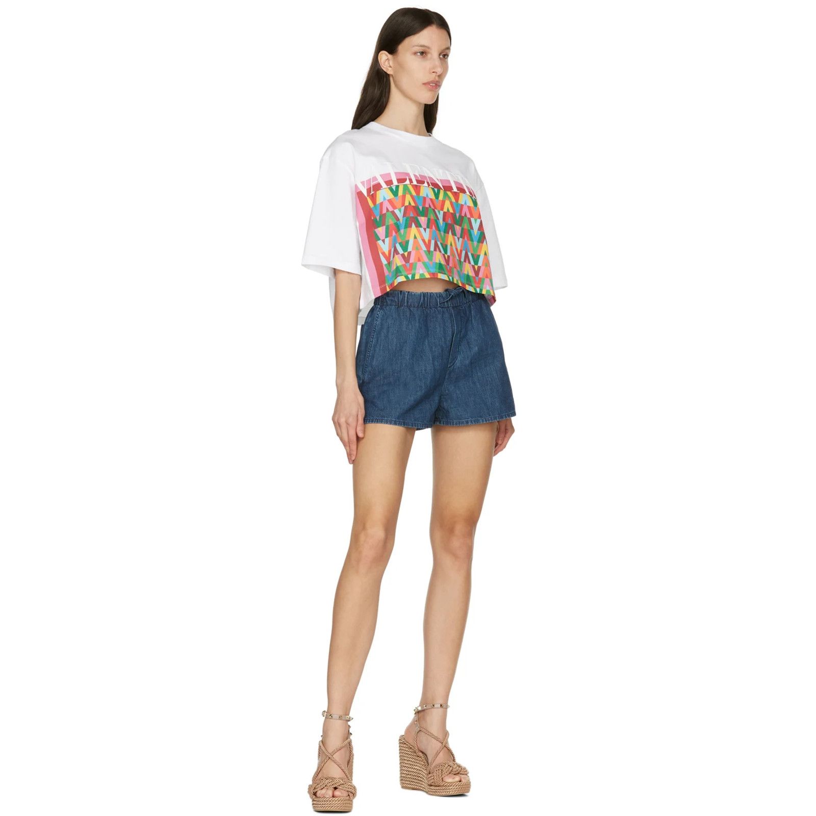 Valentino Rockstud Torchon Poudre Rope Wedge Ankle Strap Sandal 42 Size US 12 / IT 42 - 3 Thumbnail