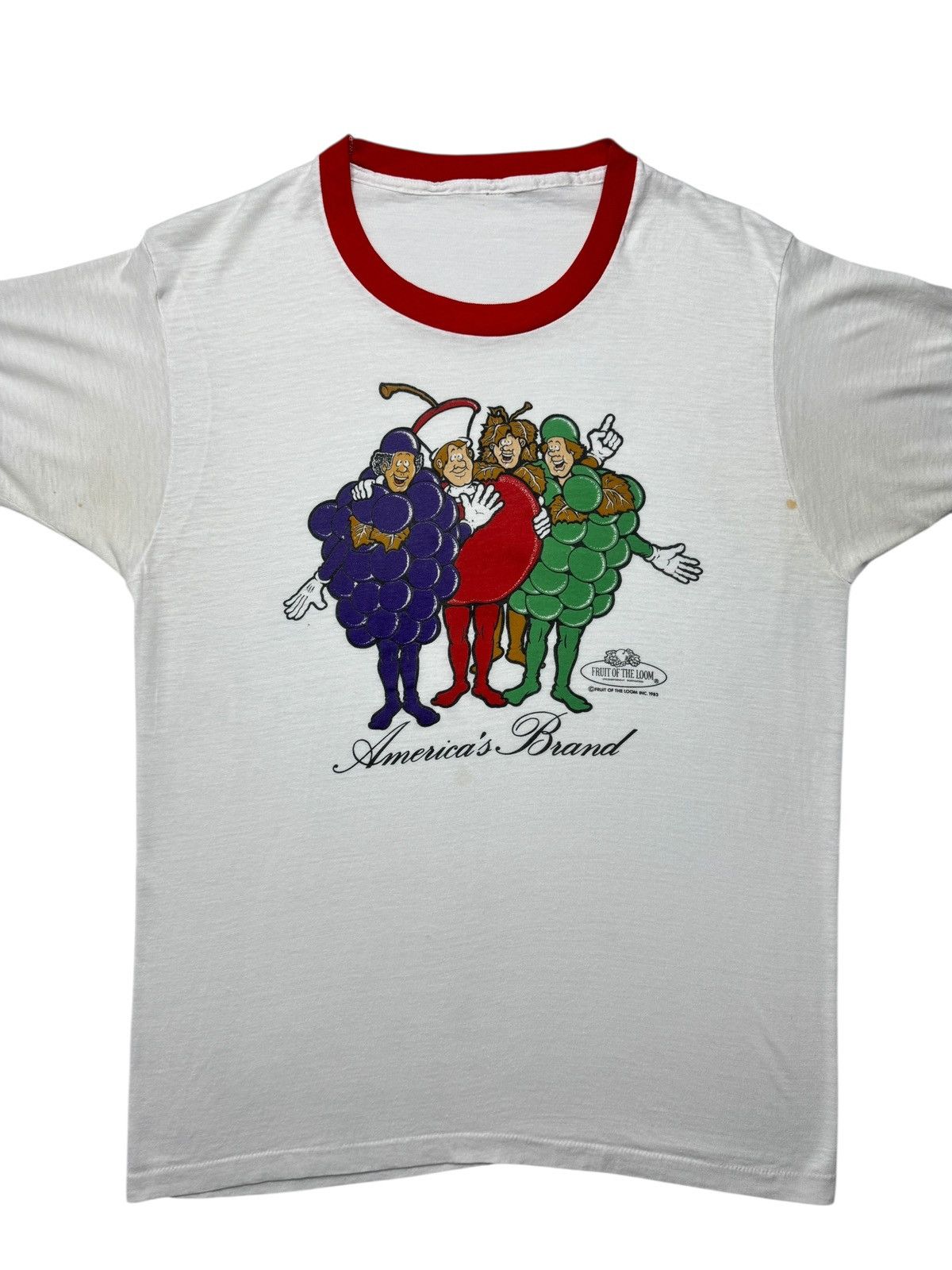 Vintage Vintage 1983 Fruit of the Loom Ringer Tee Shirt Size US L / EU 52-54 / 3 - 2 Thumbnail