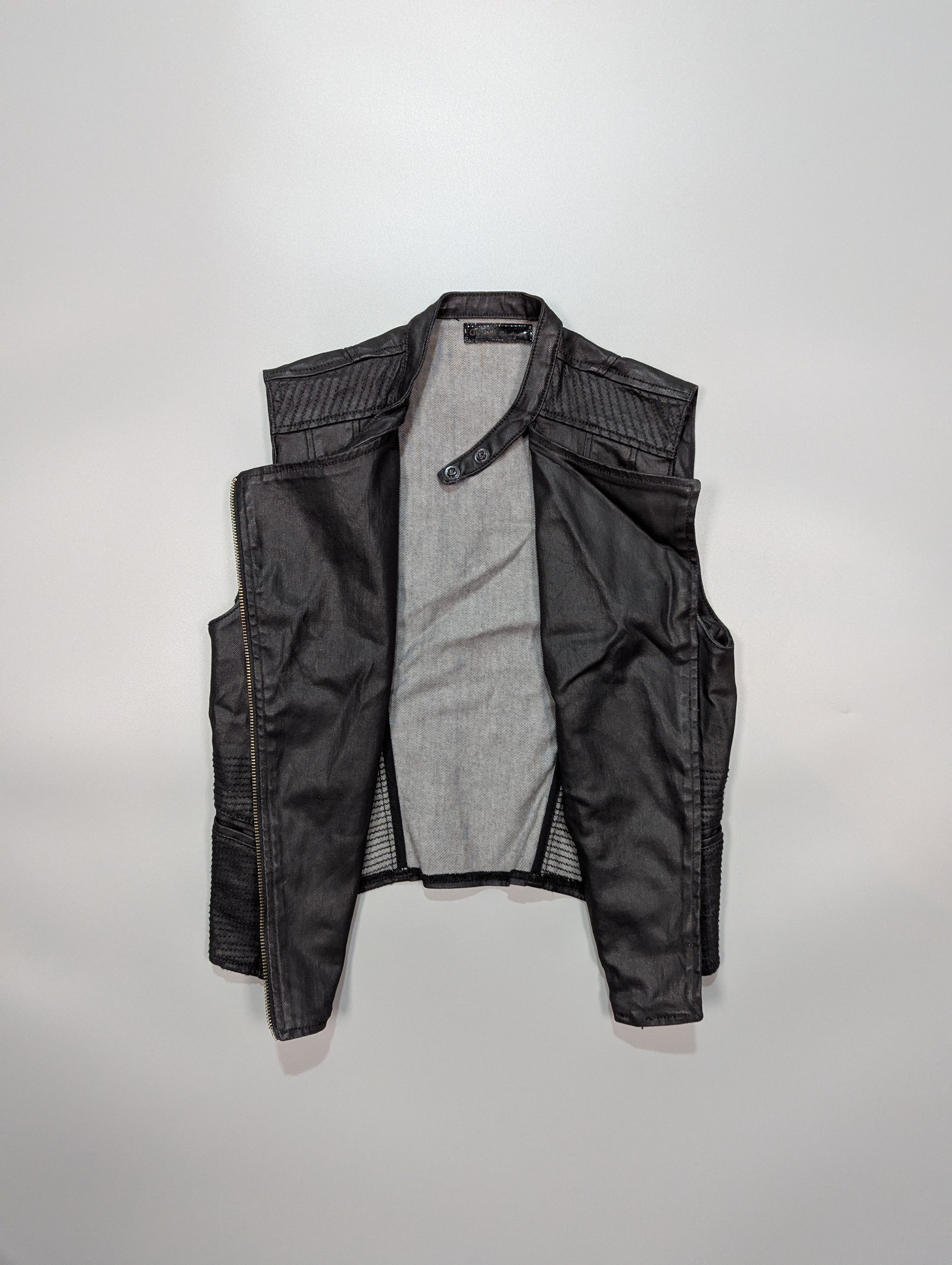 Guess GUESS Women's Shiny Black Rare Biker Rocker Vest/Waistcoat Size XS / US 0-2 / IT 36-38 - 6 Thumbnail