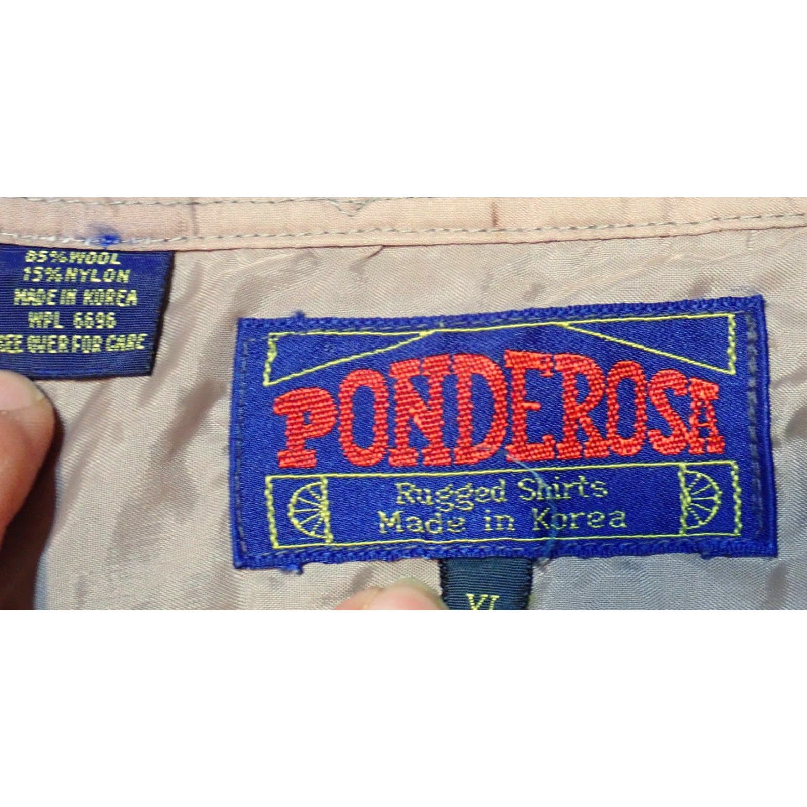 Vintage VINTAGE Ponderosa Shirt Mens L Shadow Plaid Wool Flannel Rugged Blue 80s Western Classic Best as MEN'S LARGE Size US L / EU 52-54 / 3 - 3 Thumbnail
