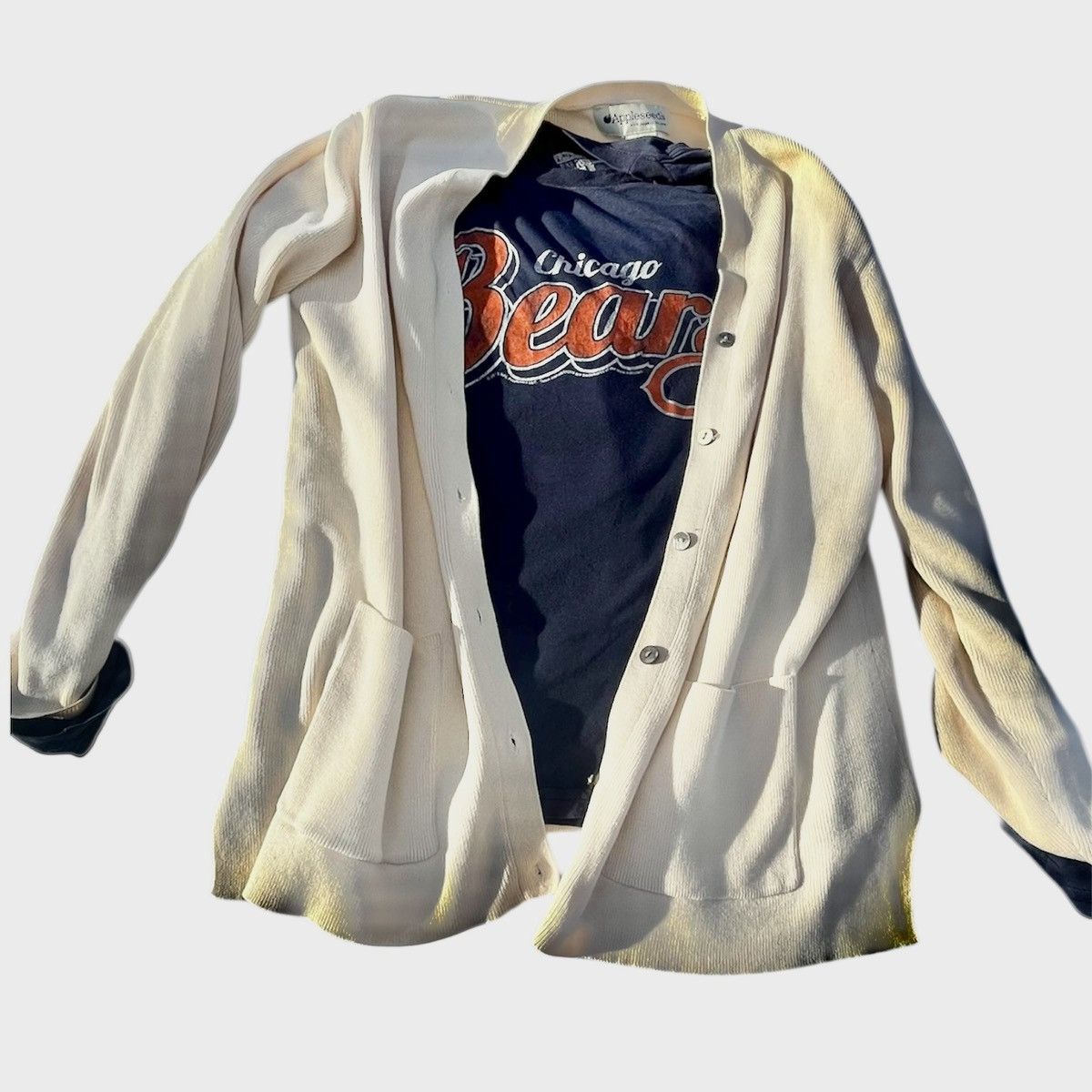 Other Vintage Appleseed Cream Cardigan W/ Distressed Bears LS Tee Size US M / EU 48-50 / 2 - 1 Thumbnail