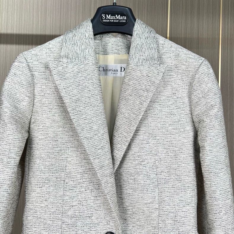 Dior Dior Silver Gray Wool SingleButton Coat-2506 Size US XS / EU 42 / 0 - 3 Thumbnail