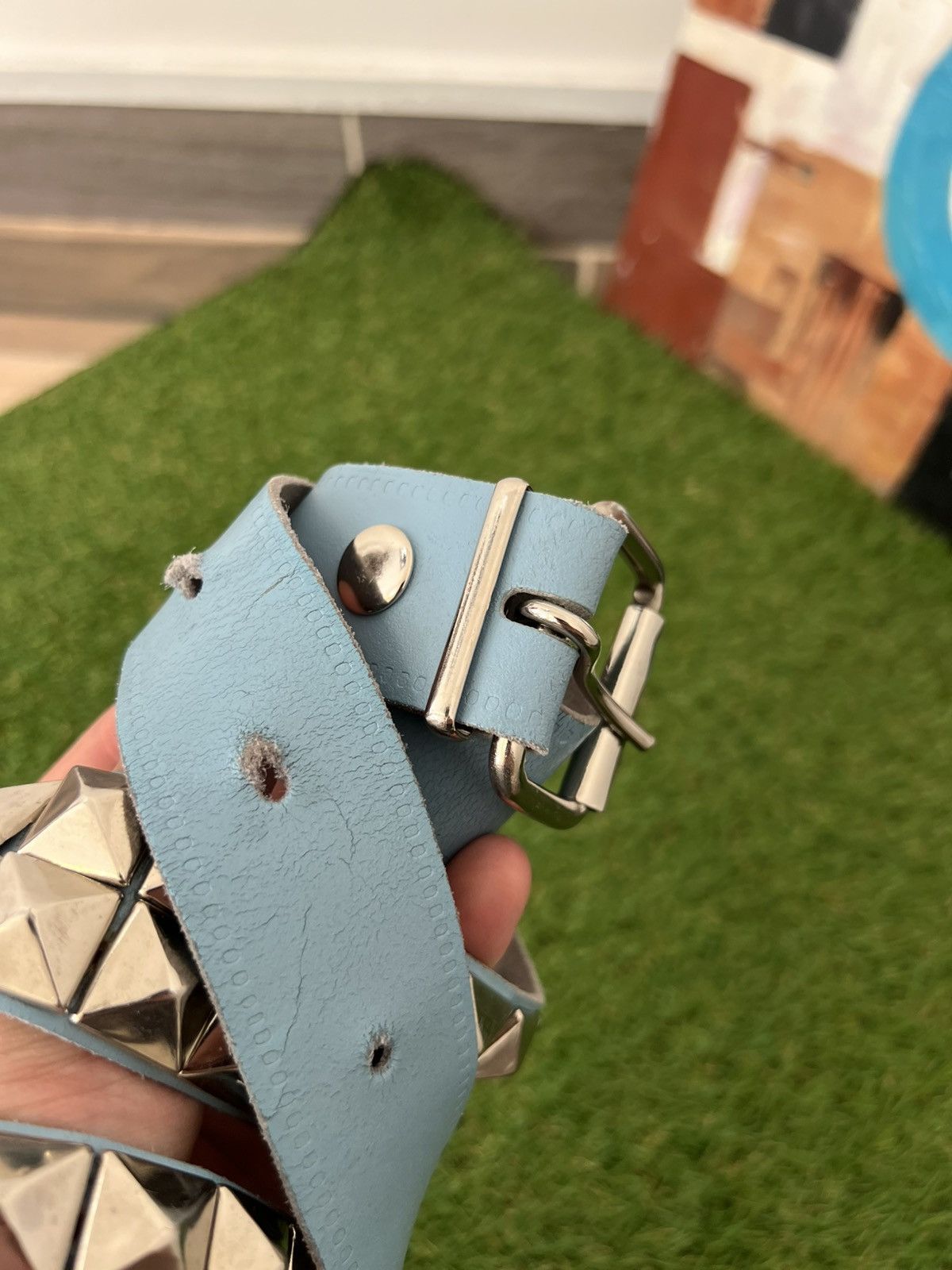 Japanese Brand Pyramid Studded Belt (blue) Size ONE SIZE - 5 Thumbnail