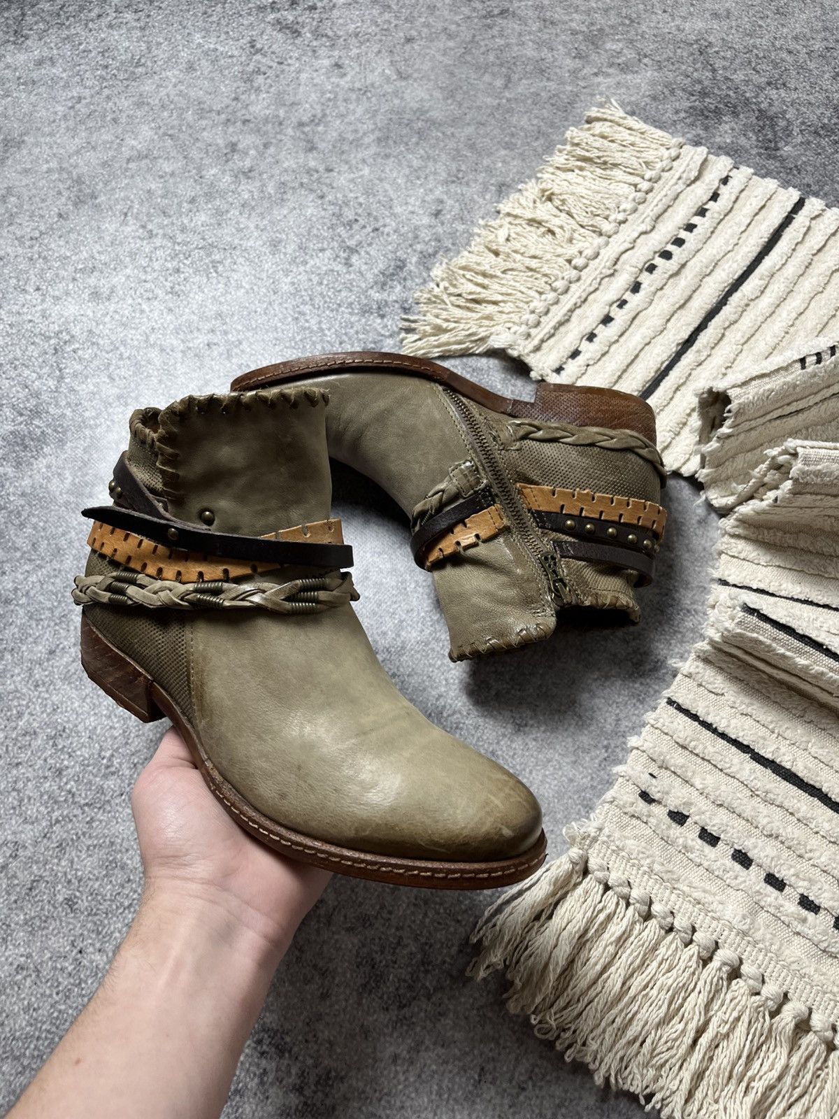 A.S.98 🔥A.S.98 Airsteps Ankle Straps Leather Vintage Western Boots Size US 9 / IT 39 - 6 Thumbnail
