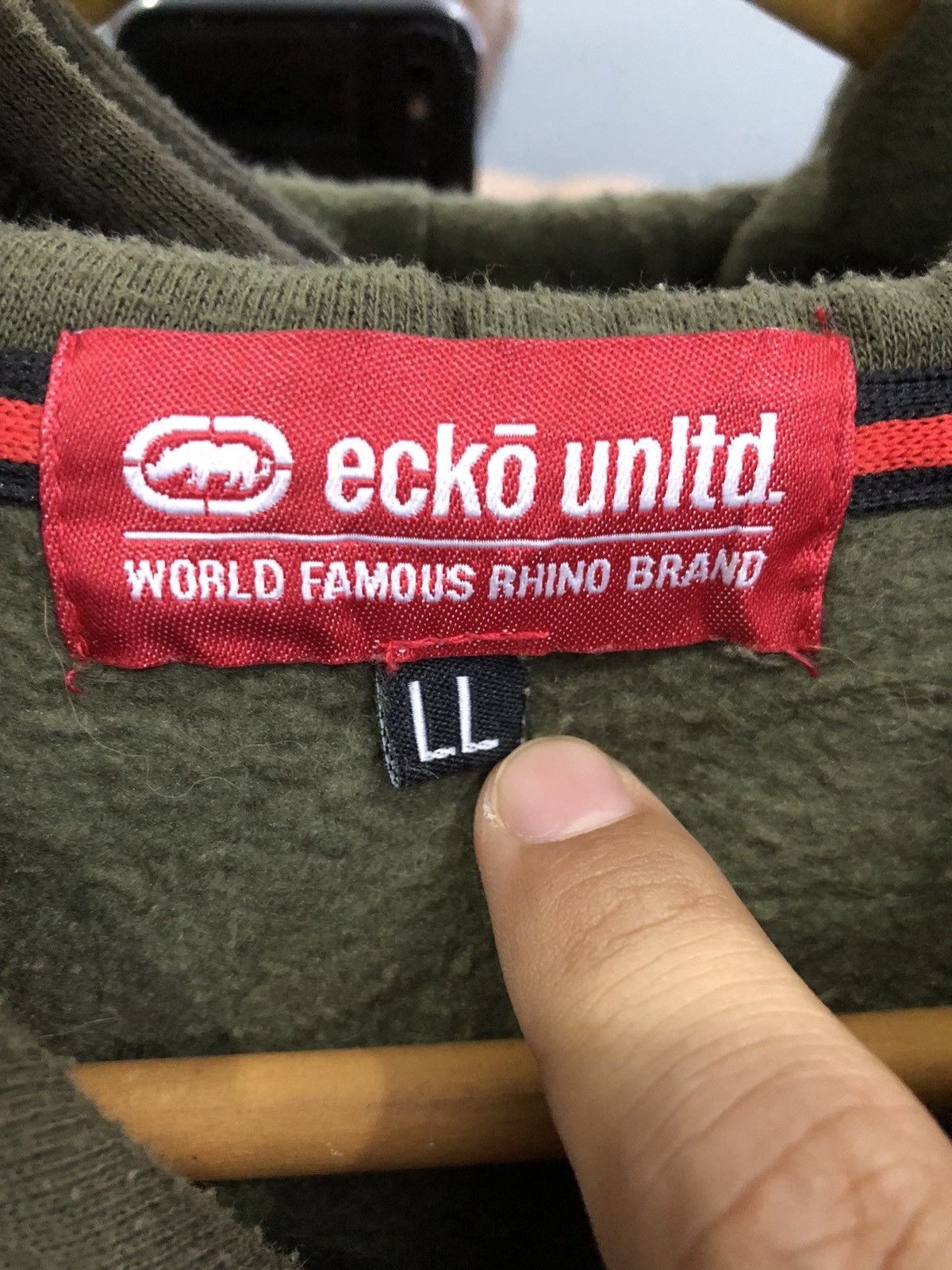 Ecko Unltd. Ecko Unltd Olive Hoodie – LL (Fits Like L / Boxy M) Size US M / EU 48-50 / 2 - 6 Thumbnail