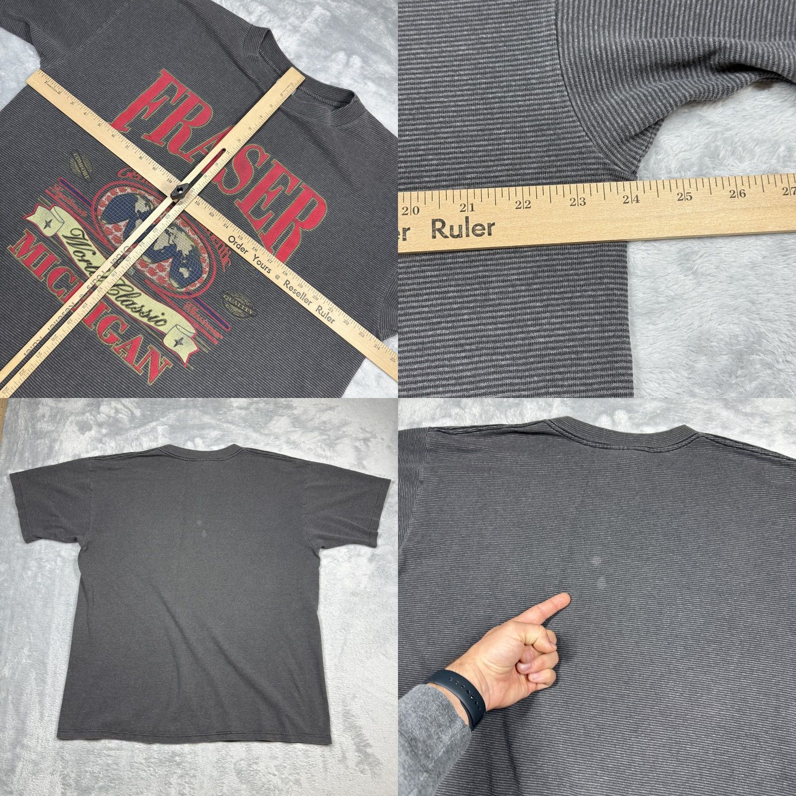 Vintage VINTAGE Fraser Shirt Mens XL Gray Michigan Graphic World Classic Miller USA 90s Size US XL / EU 56 / 4 - 8 Thumbnail